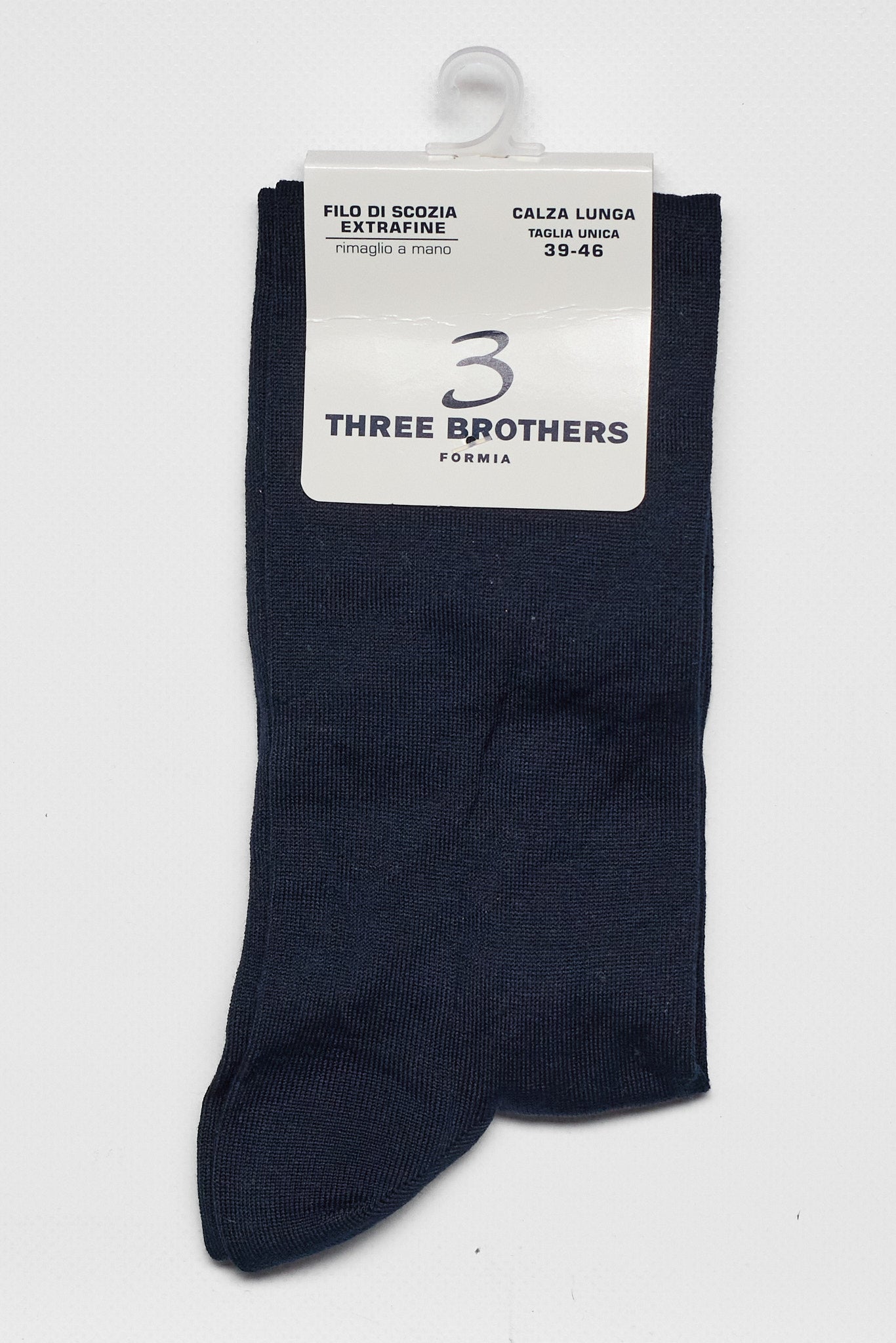 3 Calze Lunghe | Filo Di Scozia - Rimagliato a Mano | Blu