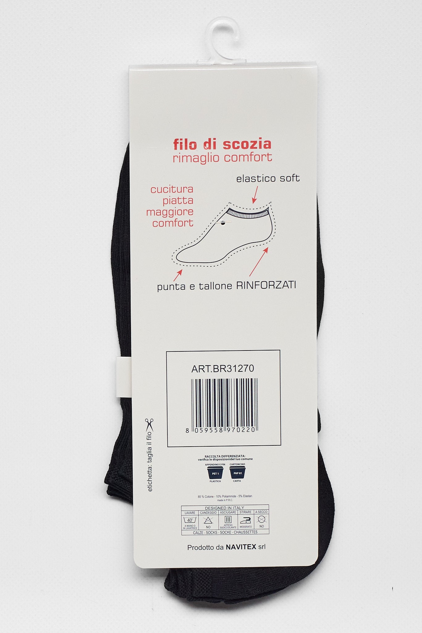 3 Fantasmini | Filo Di Scozia - Rimagliato a Mano | Nero