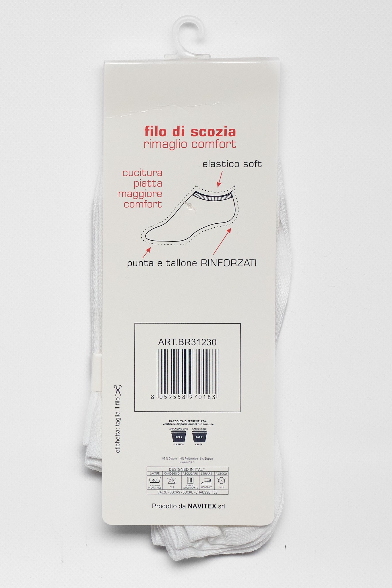 3 Fantasmini | Filo Di Scozia - Rimagliato a Mano | Bianco