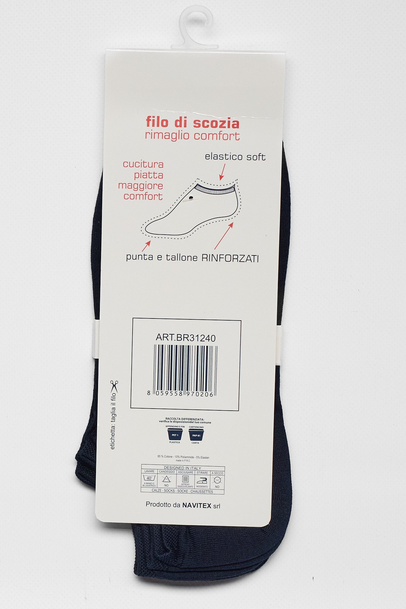 3 Fantasmini | Filo Di Scozia - Rimagliato a Mano | Blu