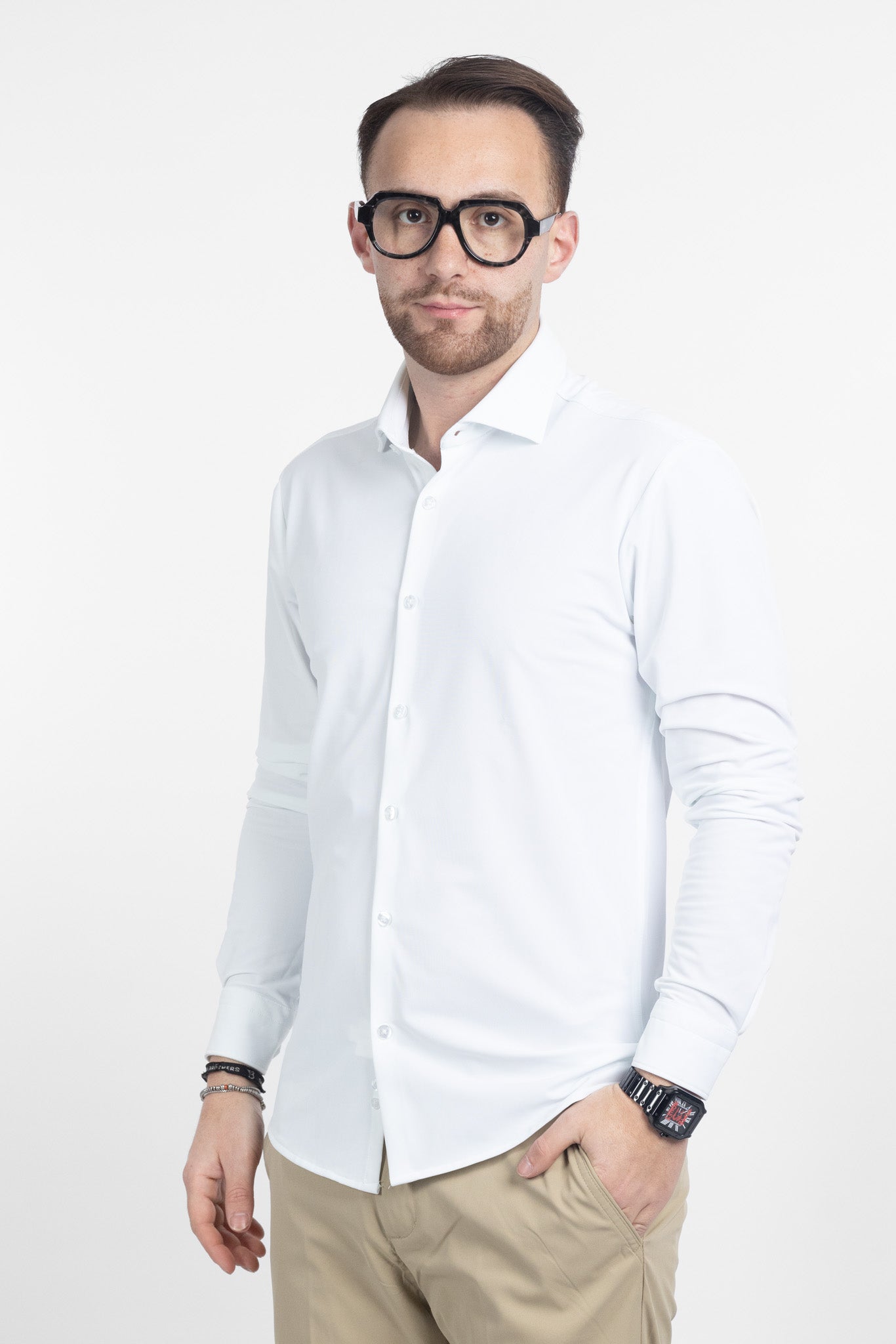 Camicia Active No Stiro Slim Super Elastic | Bianco