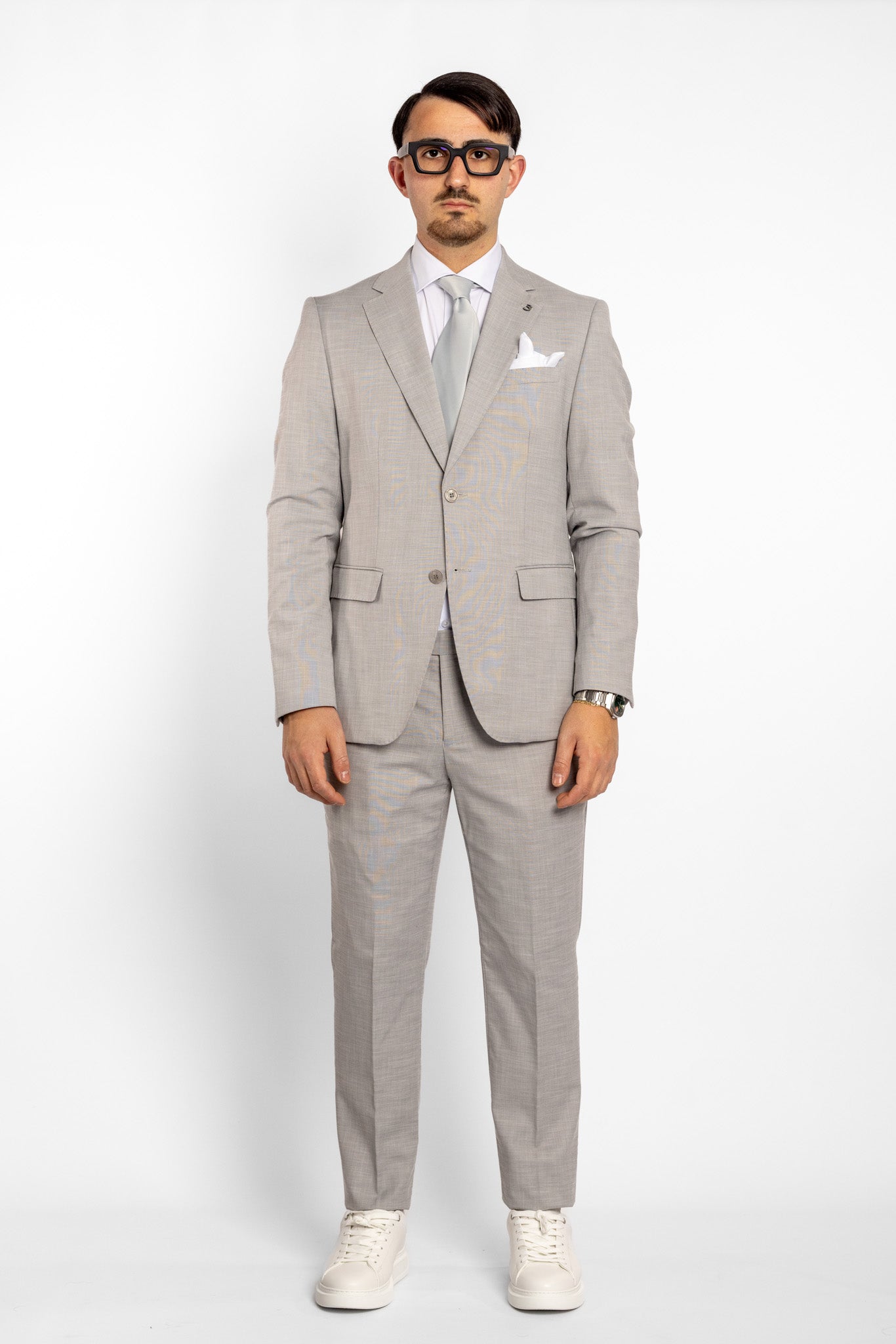 Basic Two Button Suit | Light Grey 16