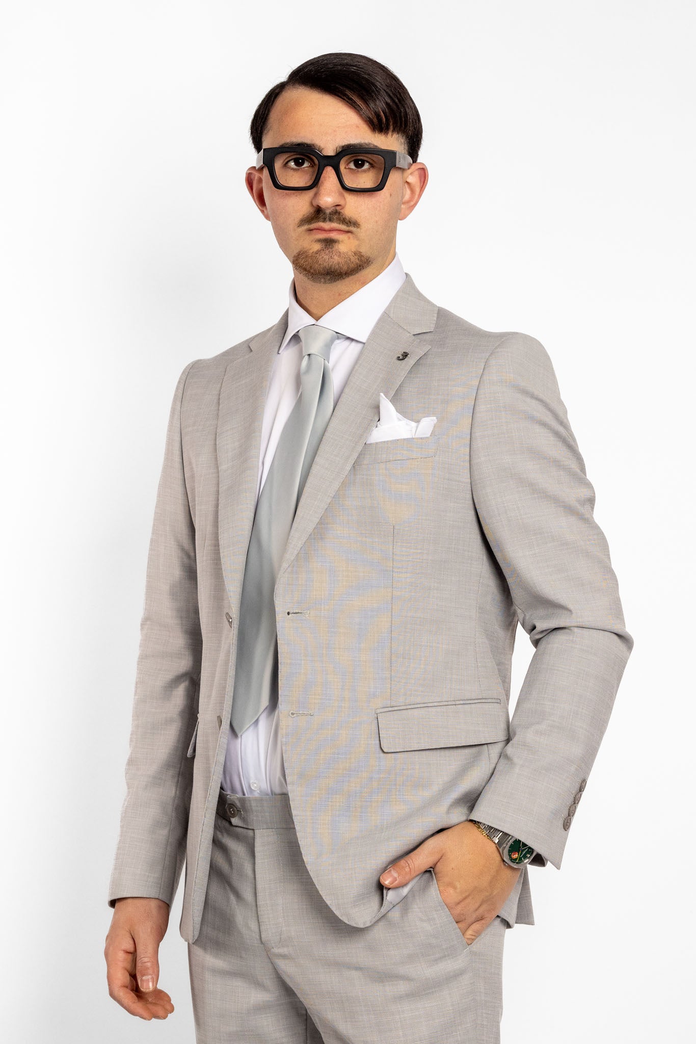 Basic Two Button Suit | Light Grey 16