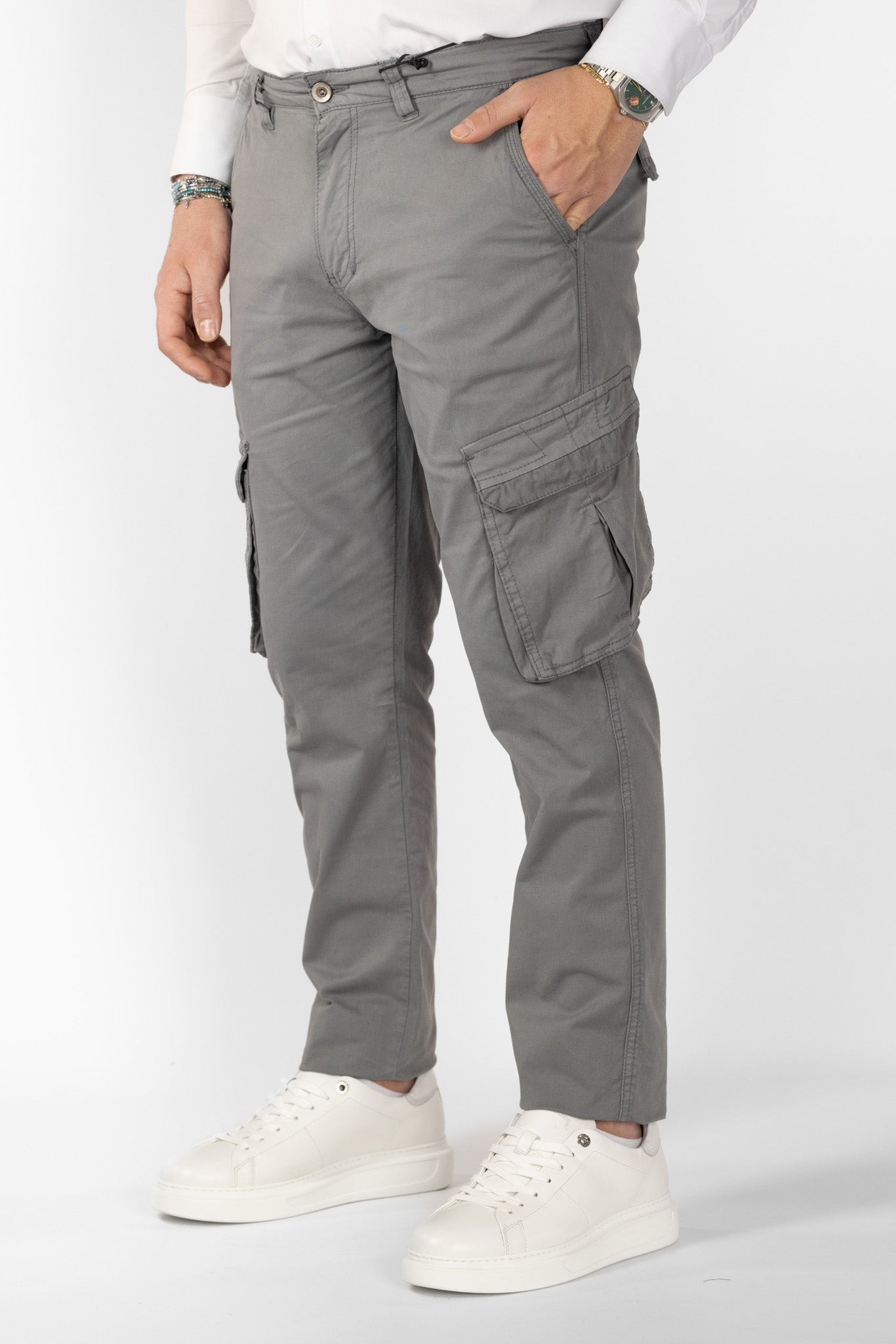 Pantalone Cargo Slim | 2 per €50 | Grigio