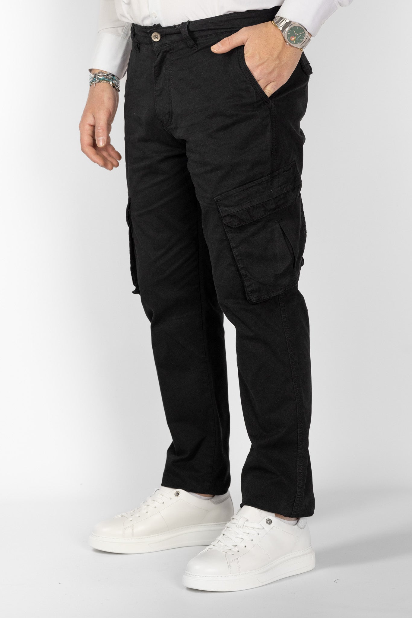 Pantalone Cargo Slim | 2 per €50 | Nero