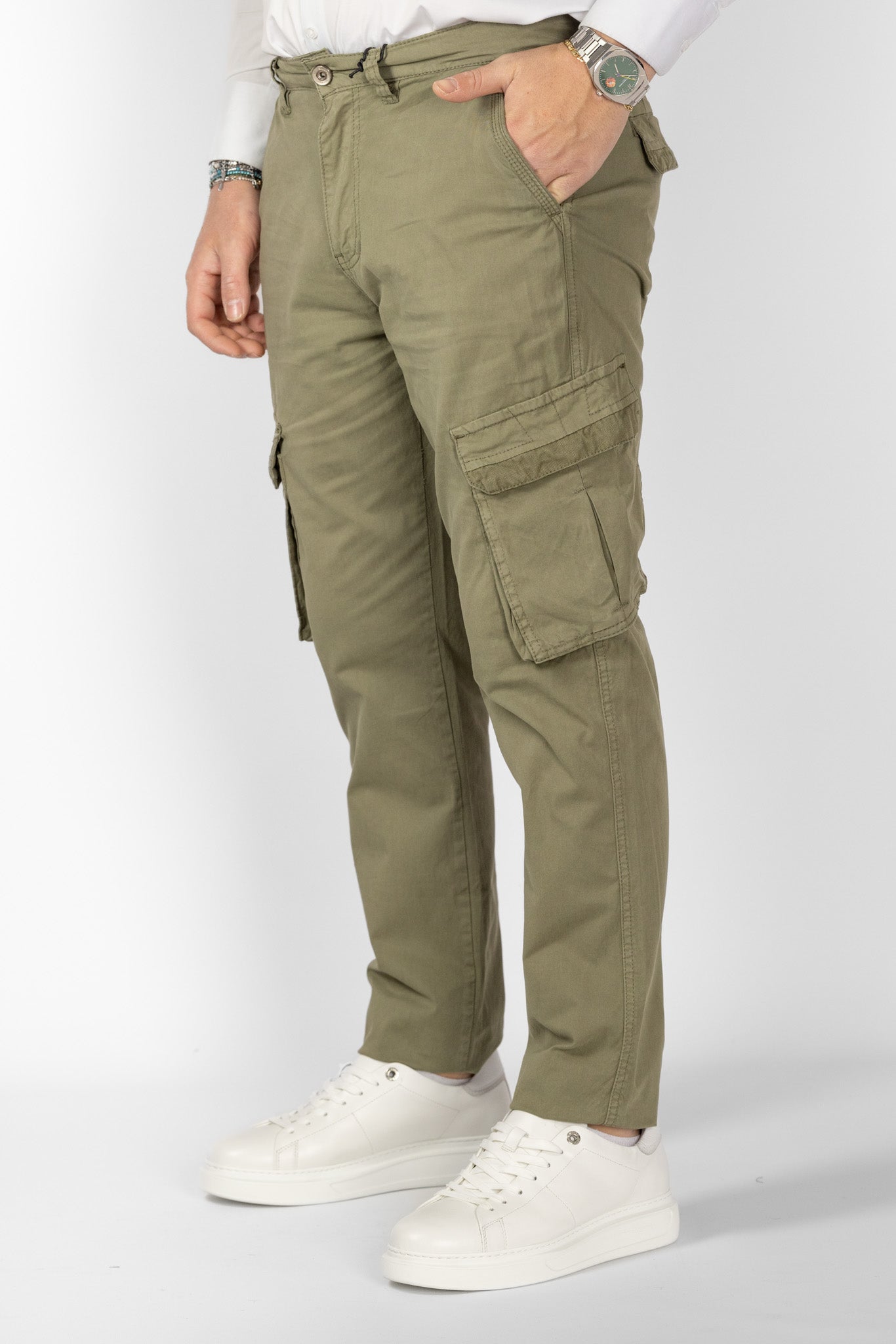 Pantalone Cargo Slim | 2 per €50 | Verde