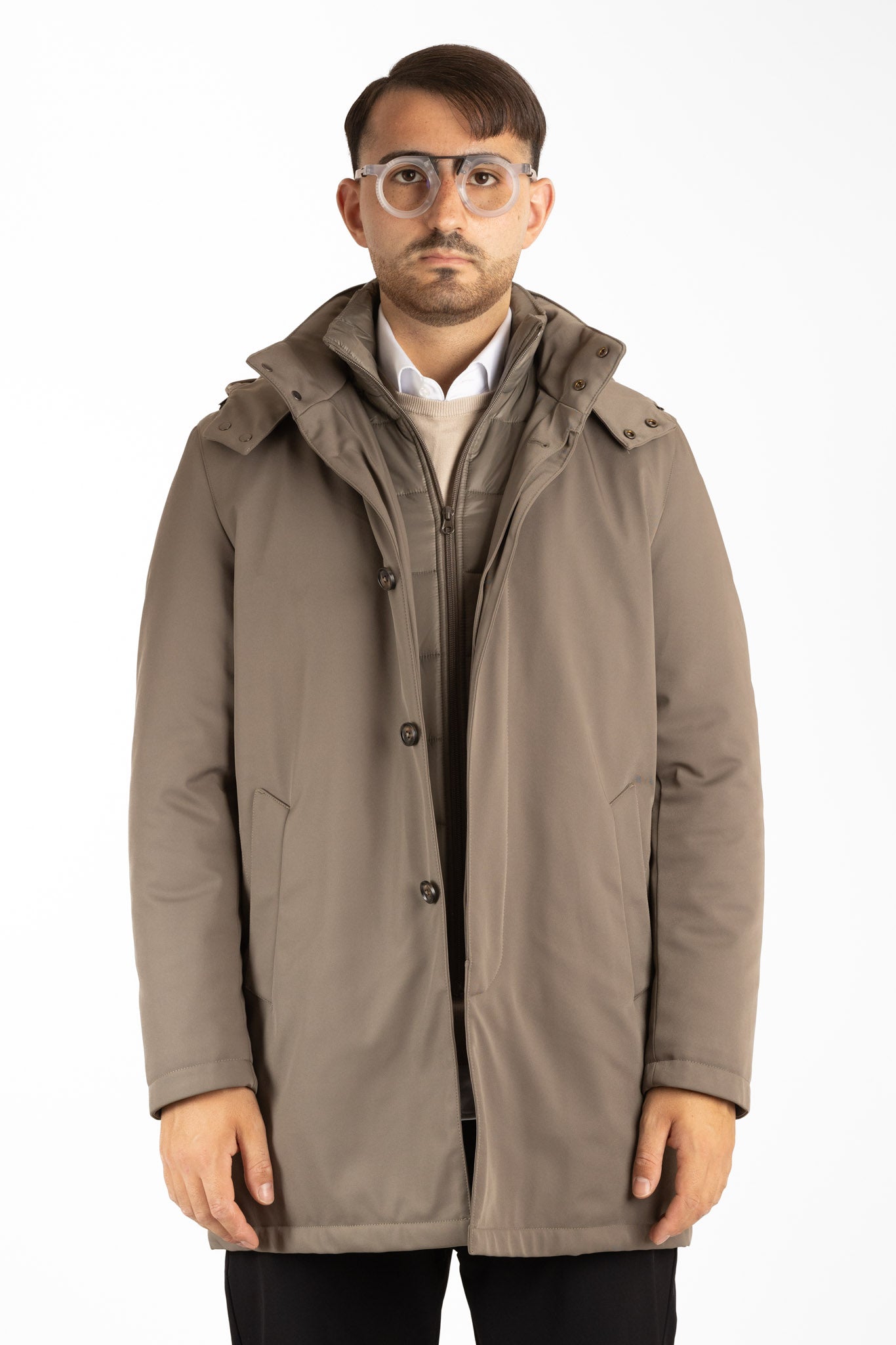 Trench con Cappuccio Staccabile | Verde