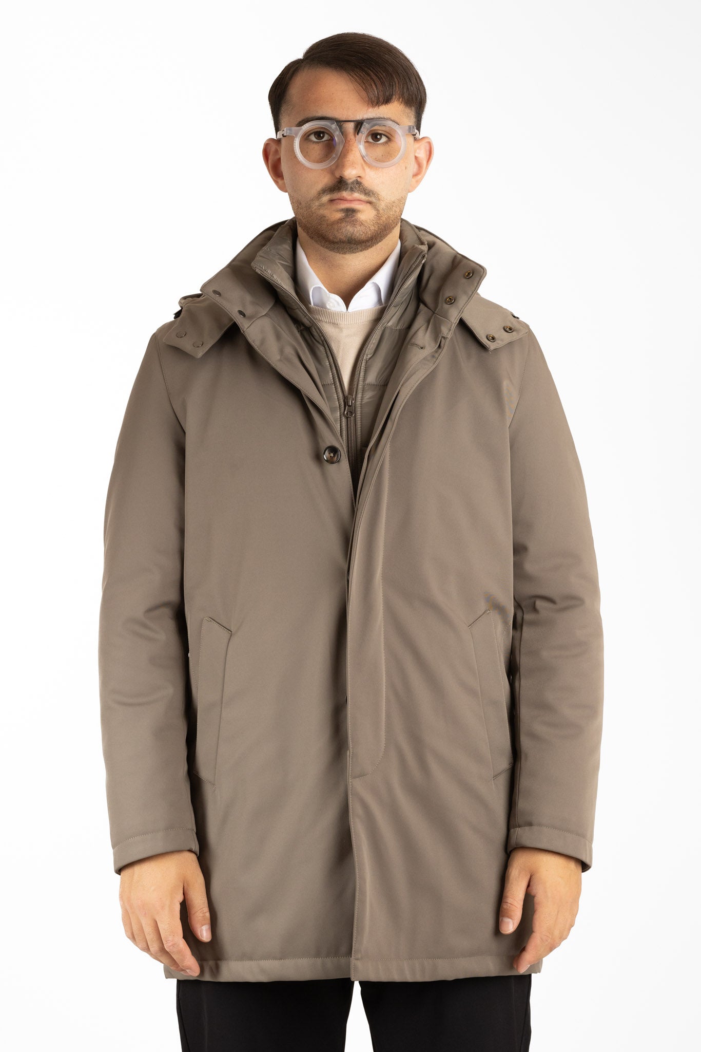 Trench con Cappuccio Staccabile | Verde