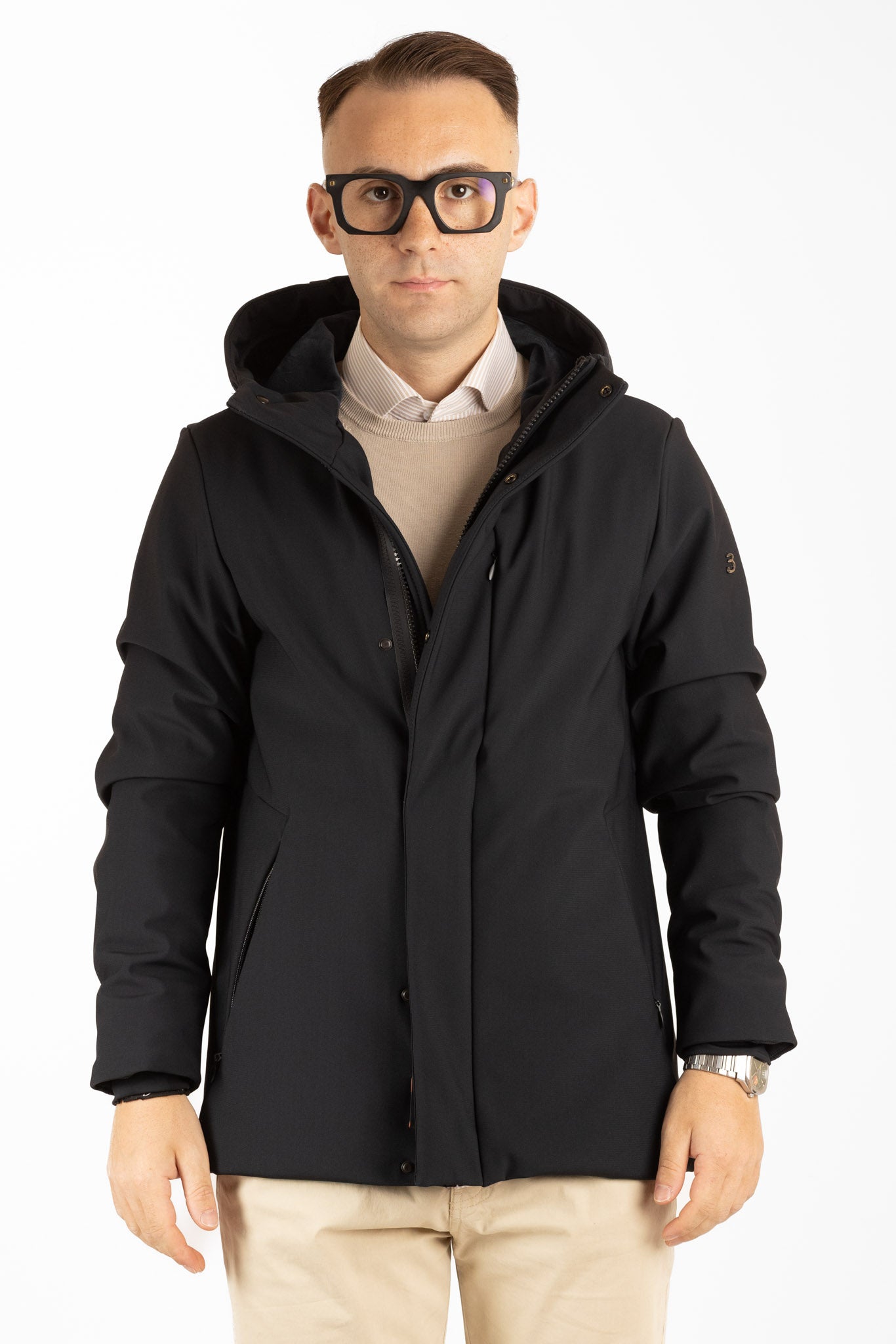 Parka doublée en micropolaire | Courte | Bleue