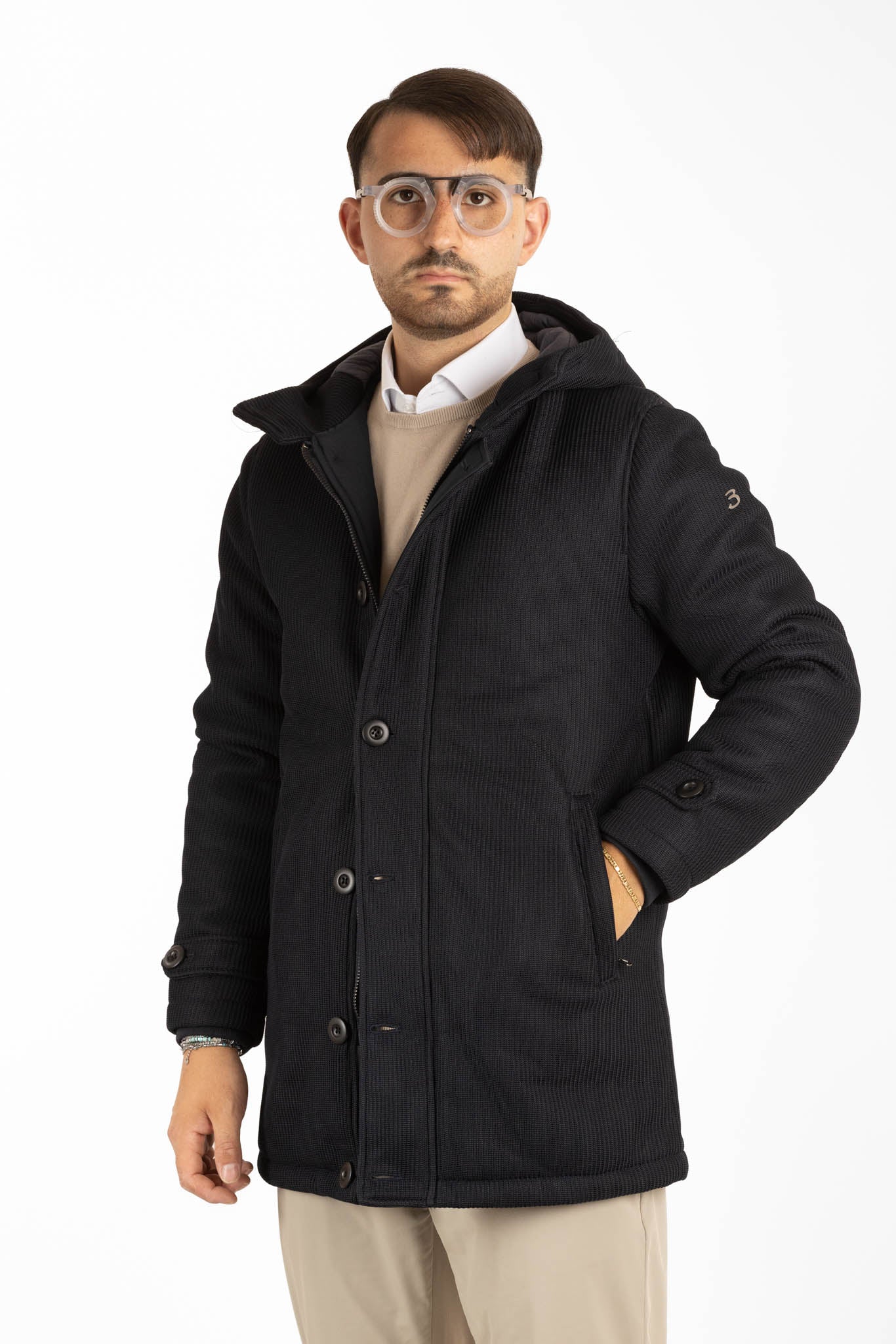 English Ribbed Fabric Jacket | Blue