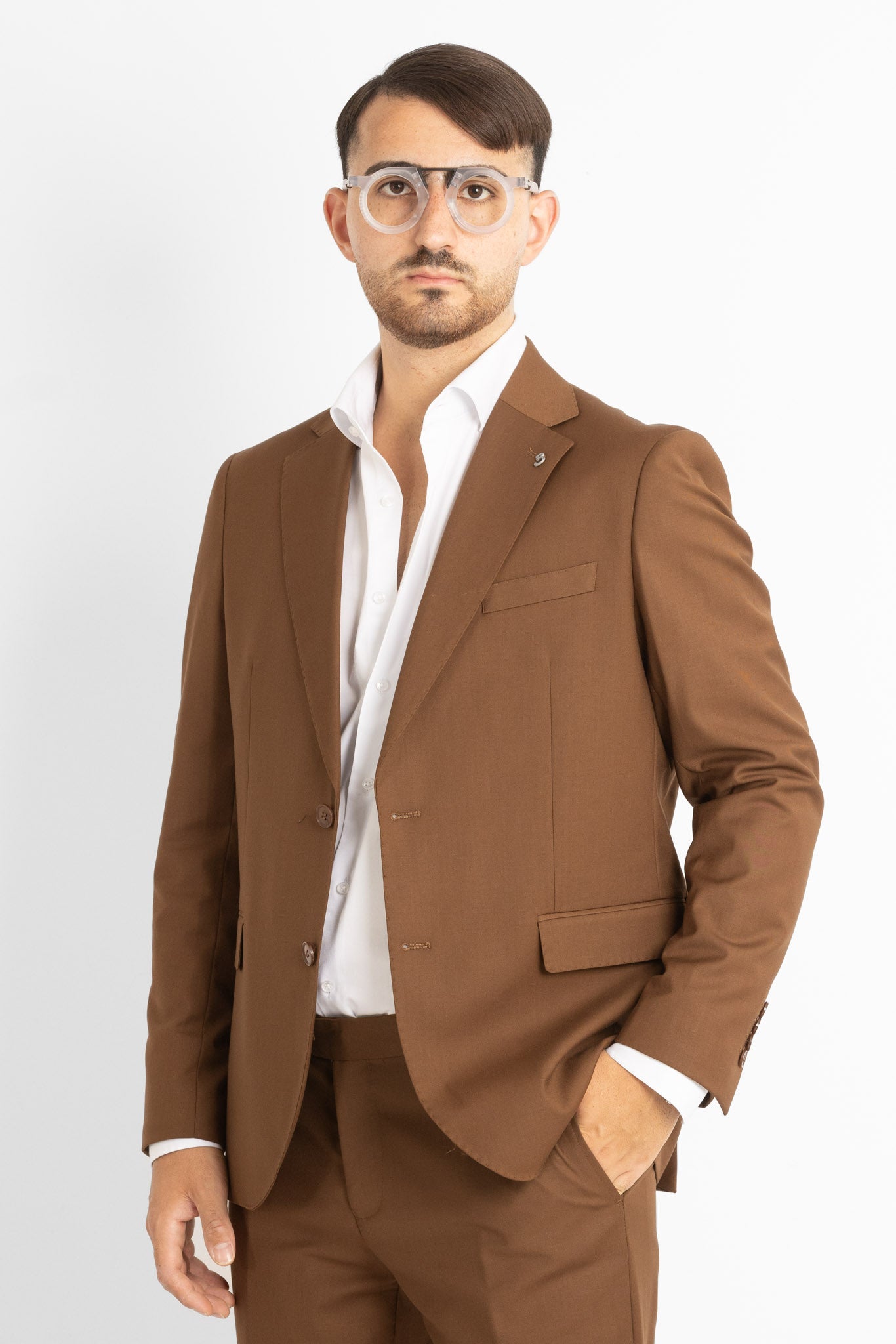 Costume basique à deux boutons | Tabac