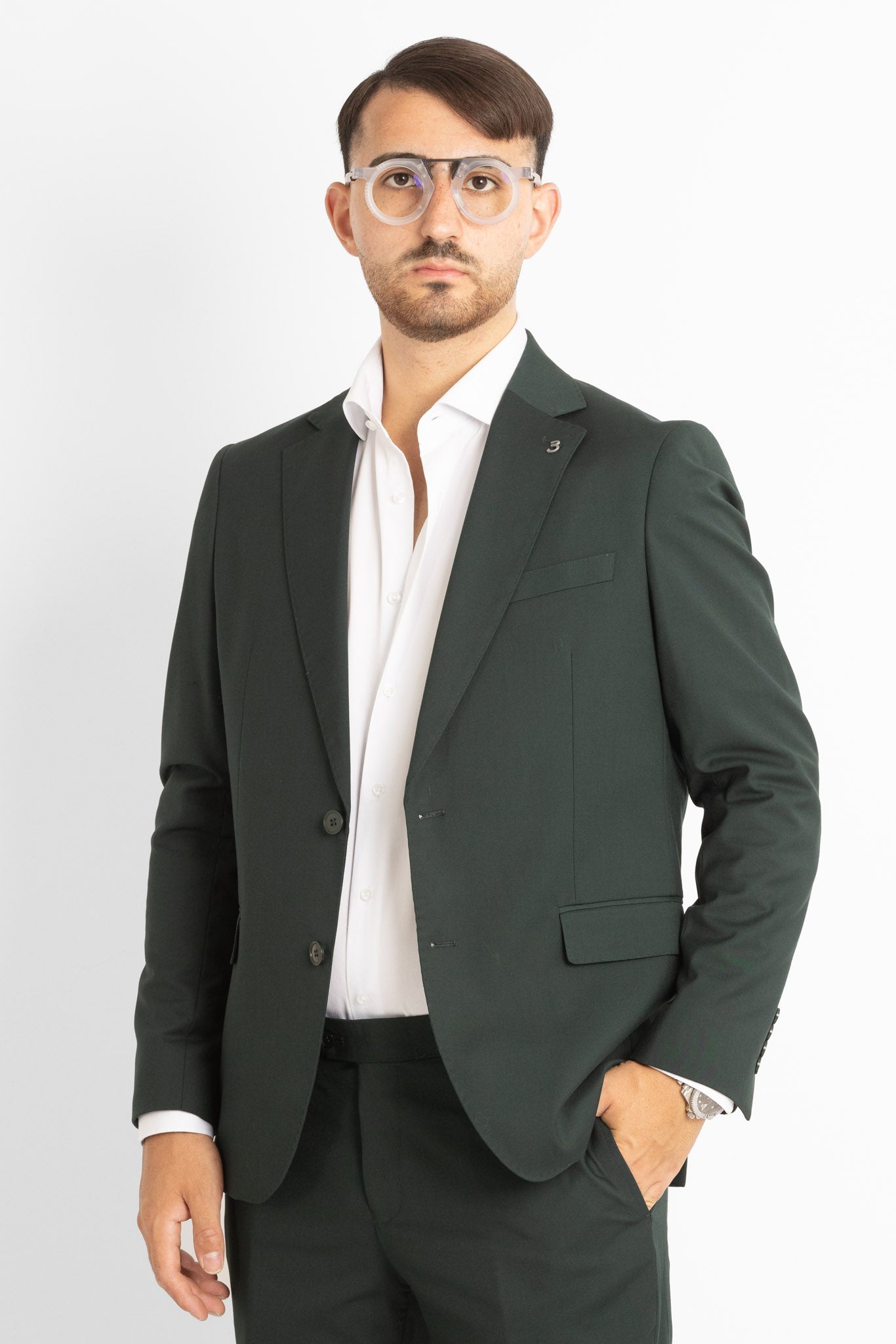 Robe basique à deux boutons | Verte