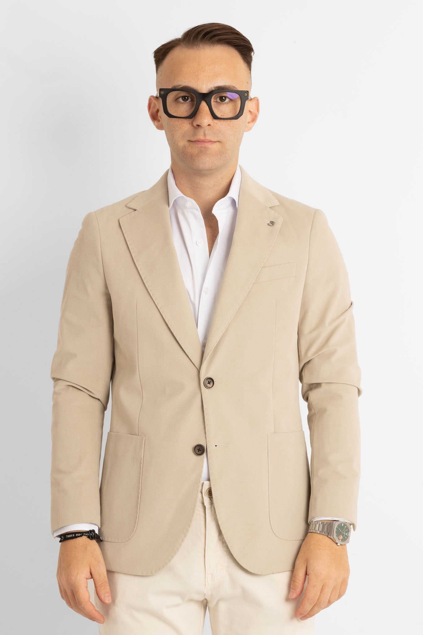 Giacca Operata in Velluto Extra Fine | Panna