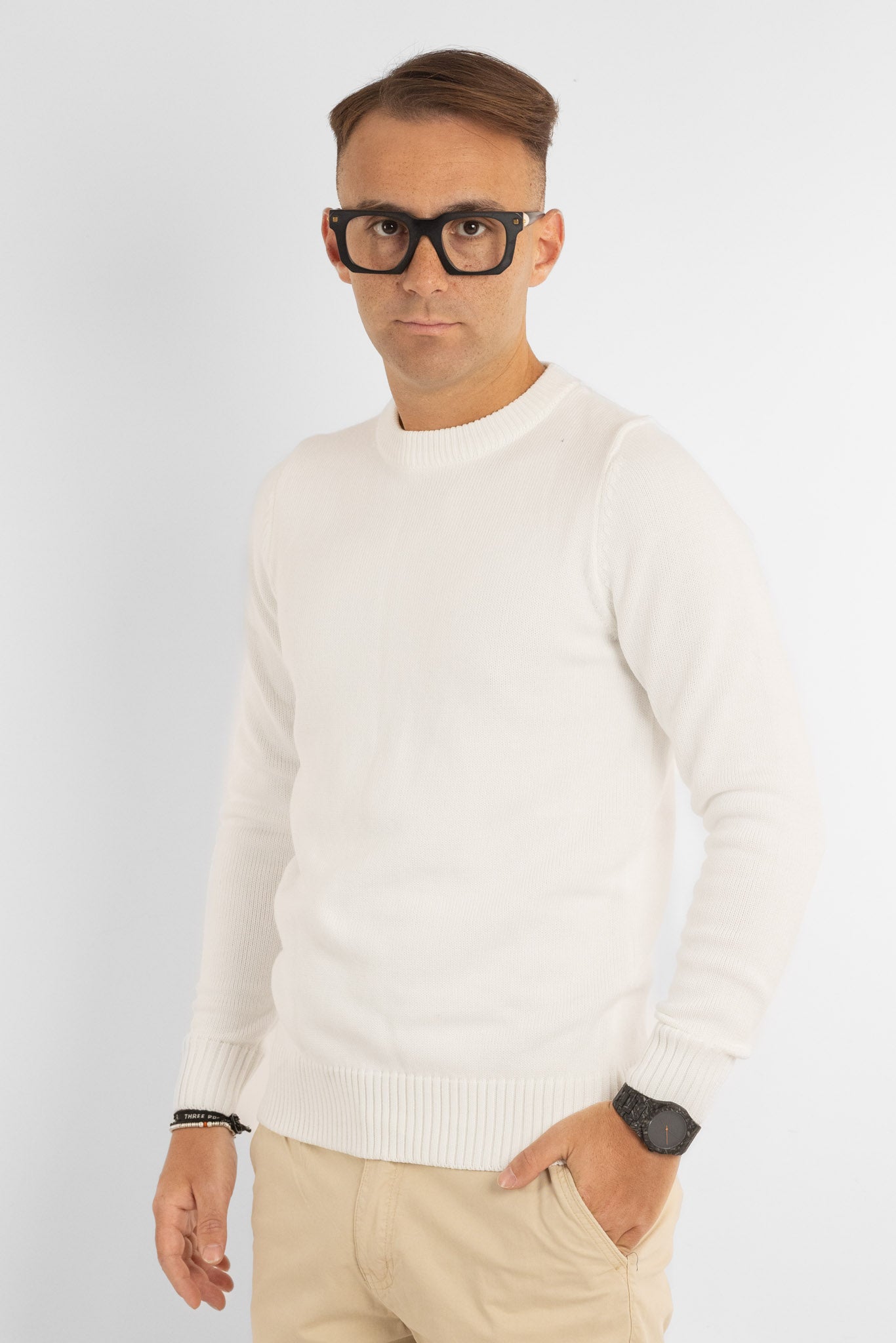 Maglione Morbido Girocollo 31154 | 2 per €50 | Bianco