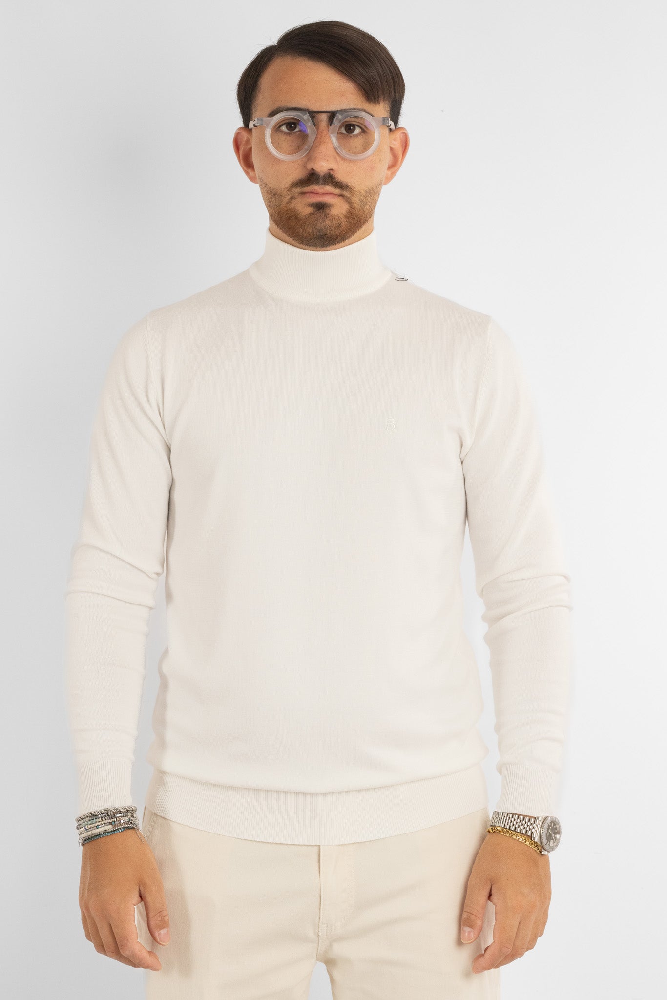 Pullover Lupetto Basic Slim | 2 per €40 | Bianco