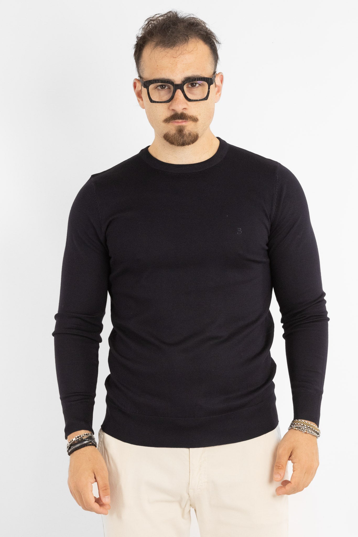 Pullover Girocollo Basic Slim | 2 per €40 | Blu