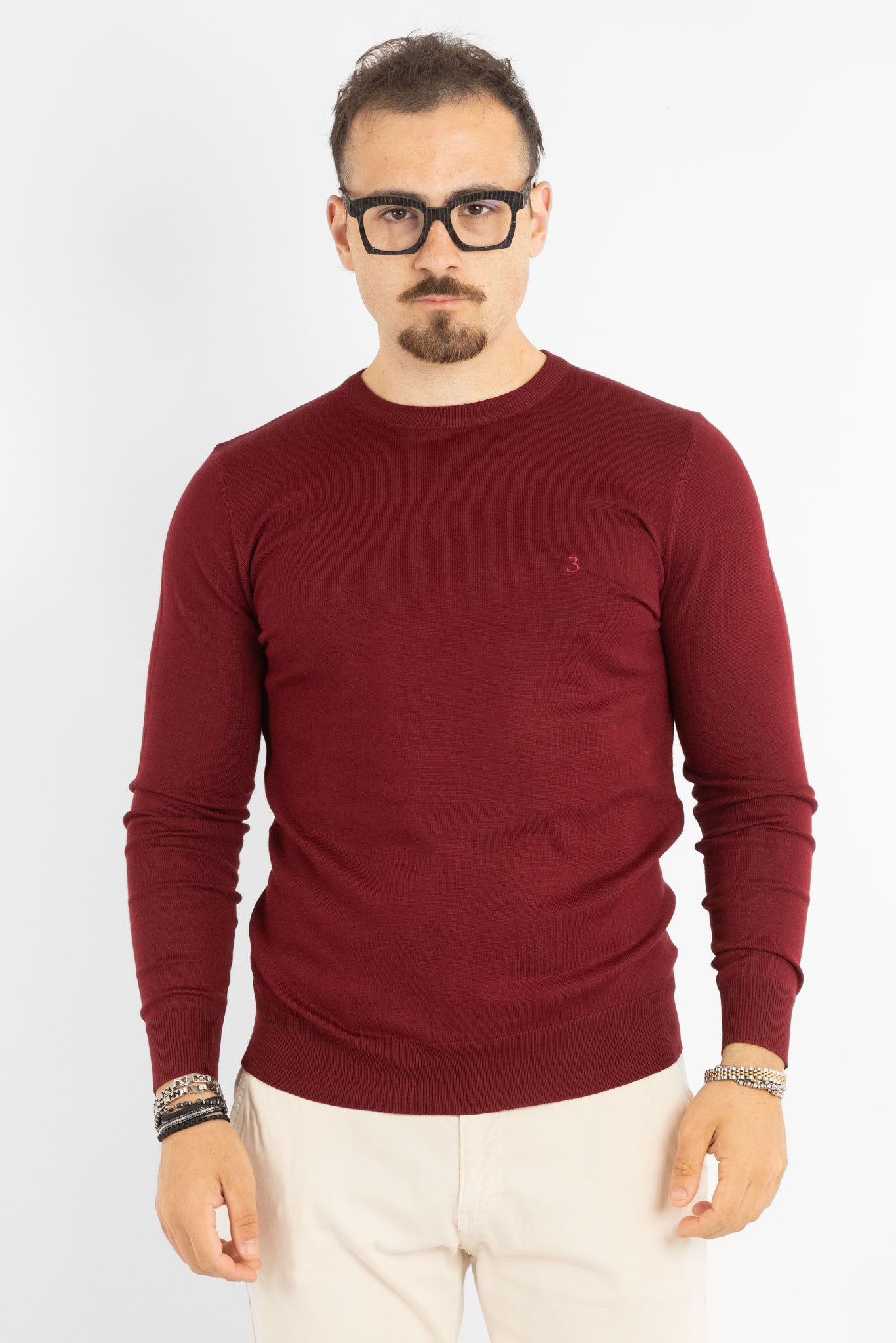 Pullover Girocollo Basic Slim | 2 per €40 | Bordeaux