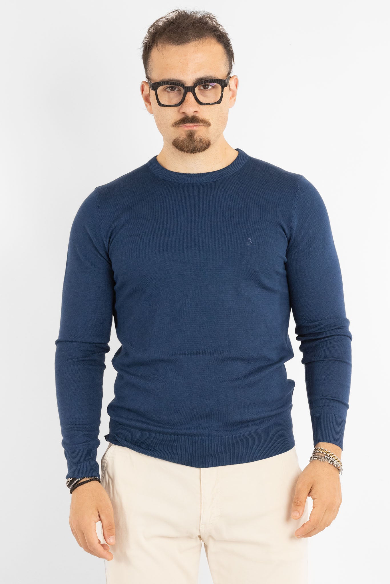 Pullover Girocollo Basic Slim | 2 per €40 | Denim