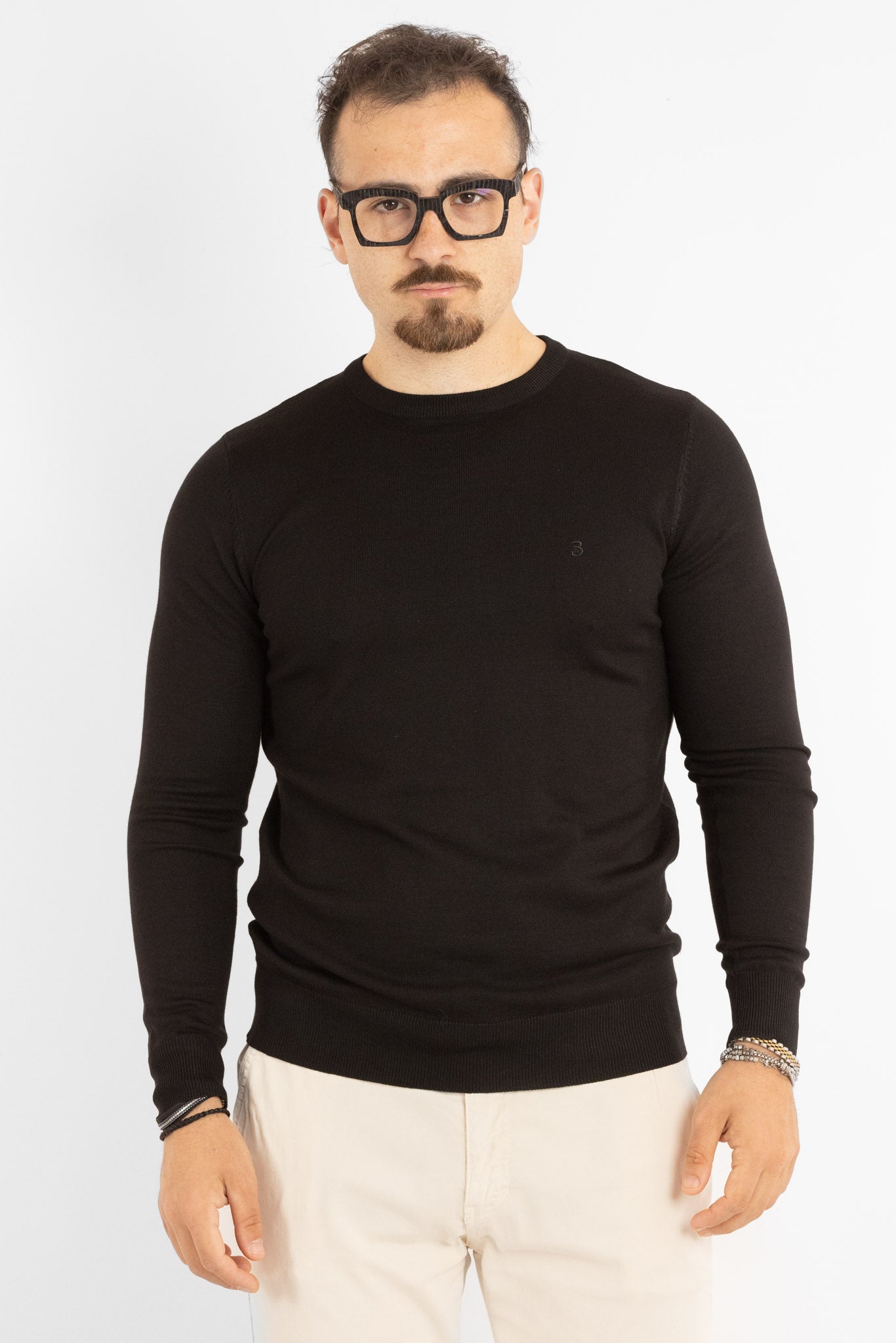 Pullover Girocollo Basic Slim | 2 per €40 | Nero