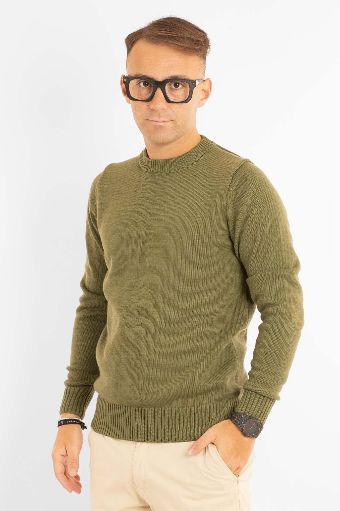 Maglione Morbido Girocollo 31154 | 2 per €50 | Verde