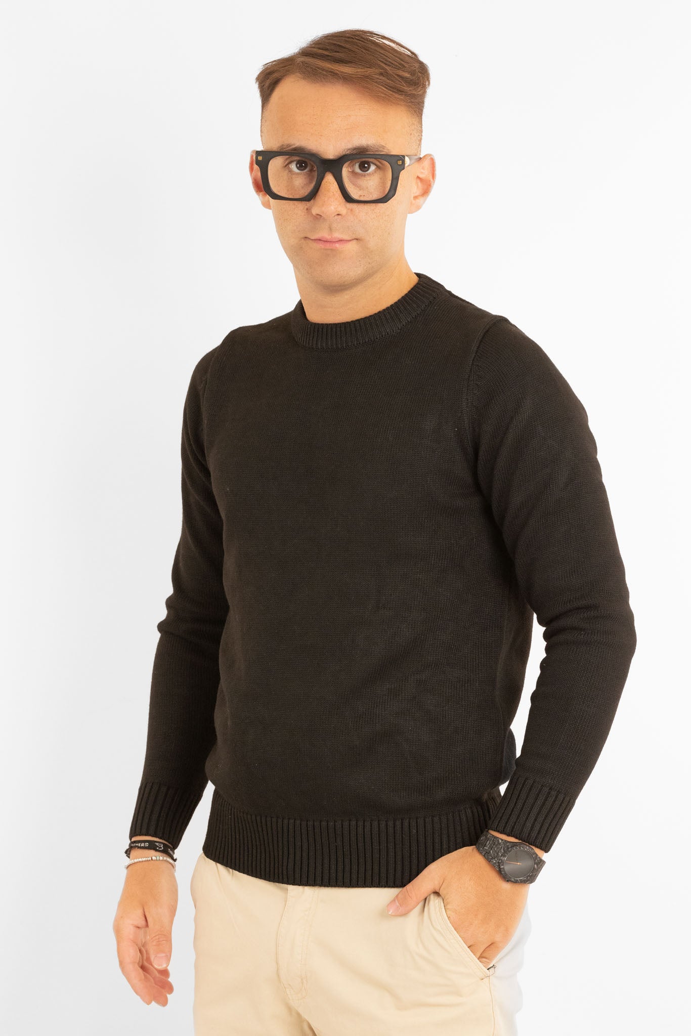 Maglione Morbido Girocollo 31154 | 2 per €50 | Nero