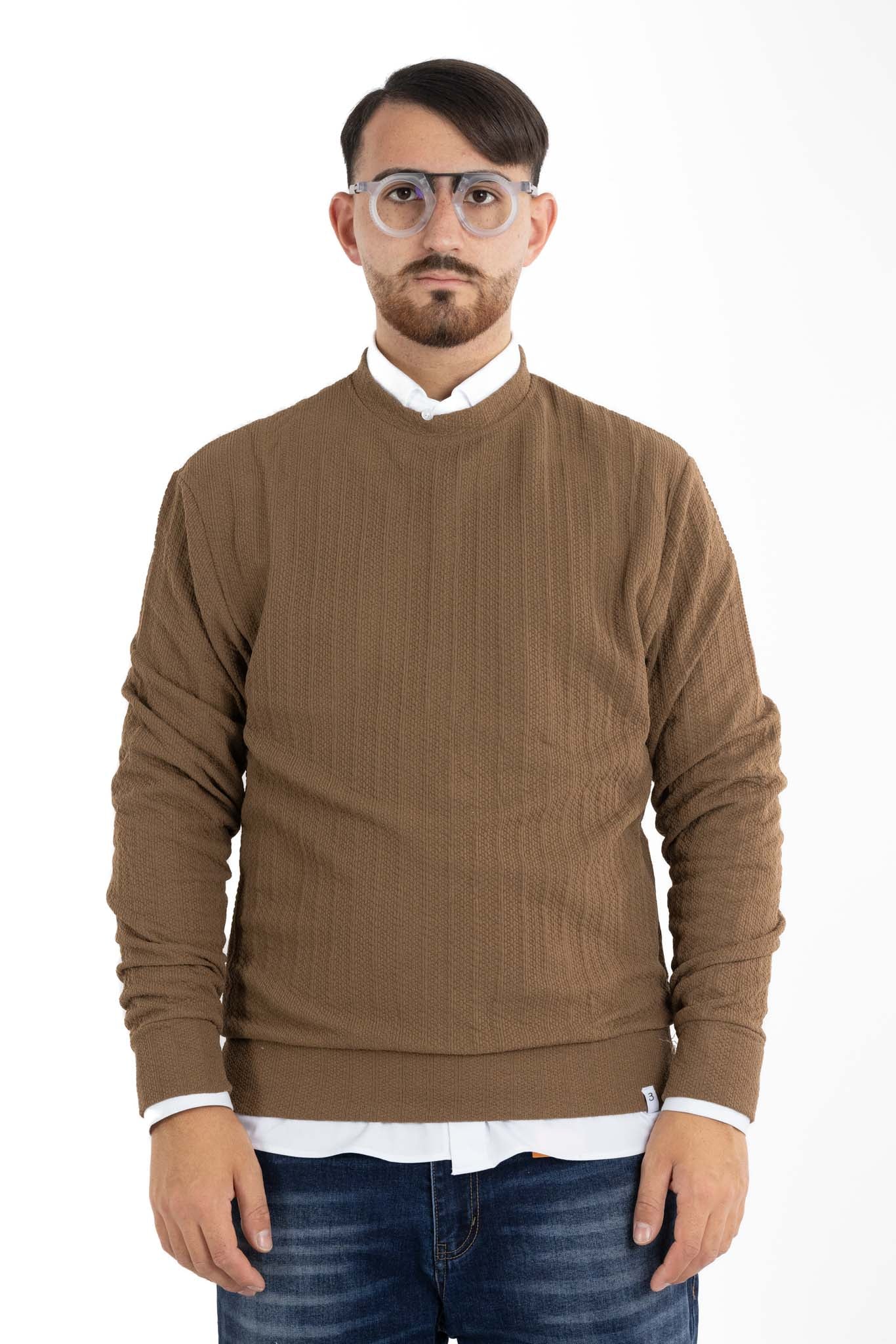 Pullover Girocollo Lavorato 106 | 2 per €40 | Marrone