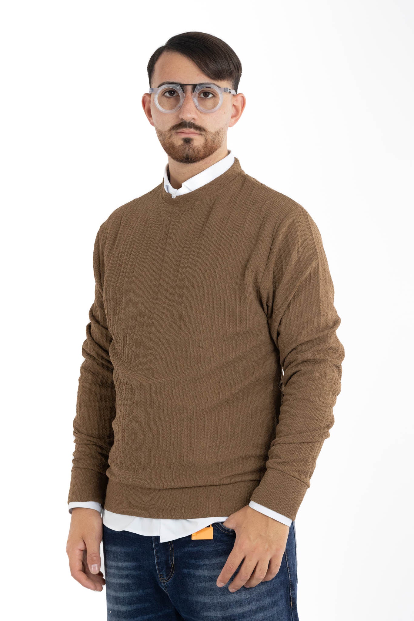 Pullover Girocollo Lavorato 106 | 2 per €40 | Marrone