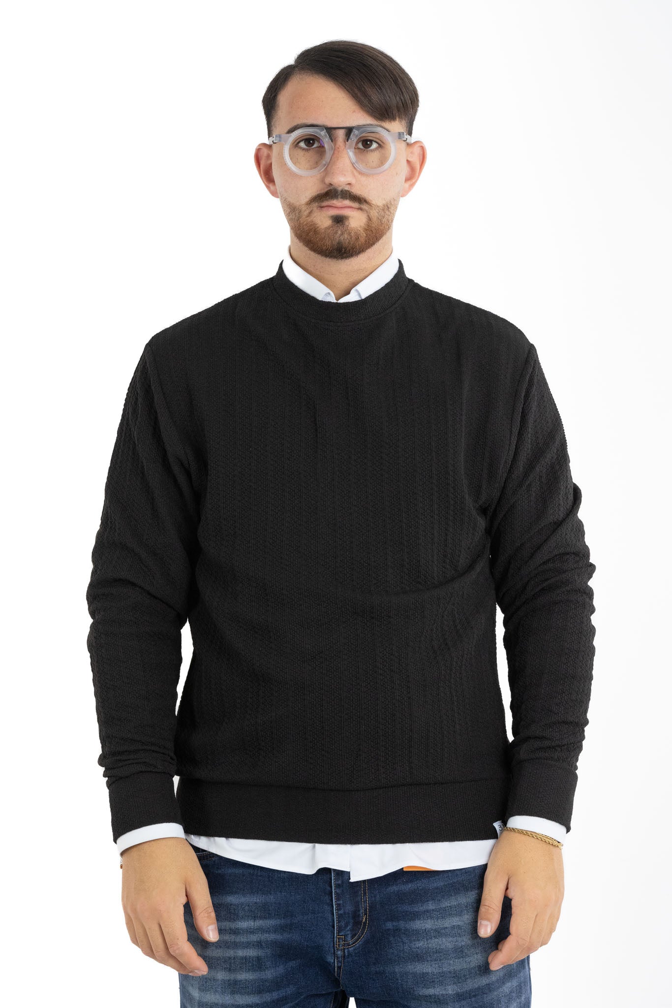 Pullover Girocollo Lavorato 106 | 2 per €40 | Nero