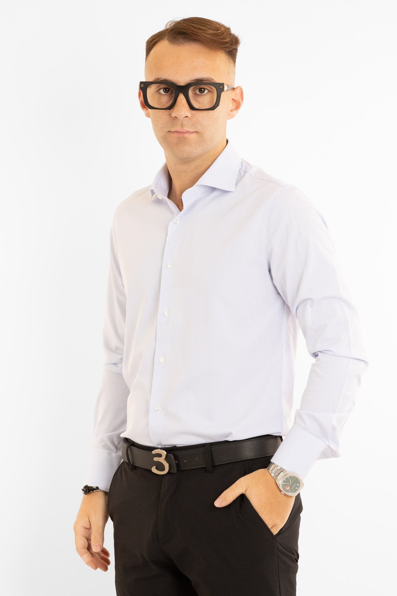 Chemise basique slim sans repassage | Blanc