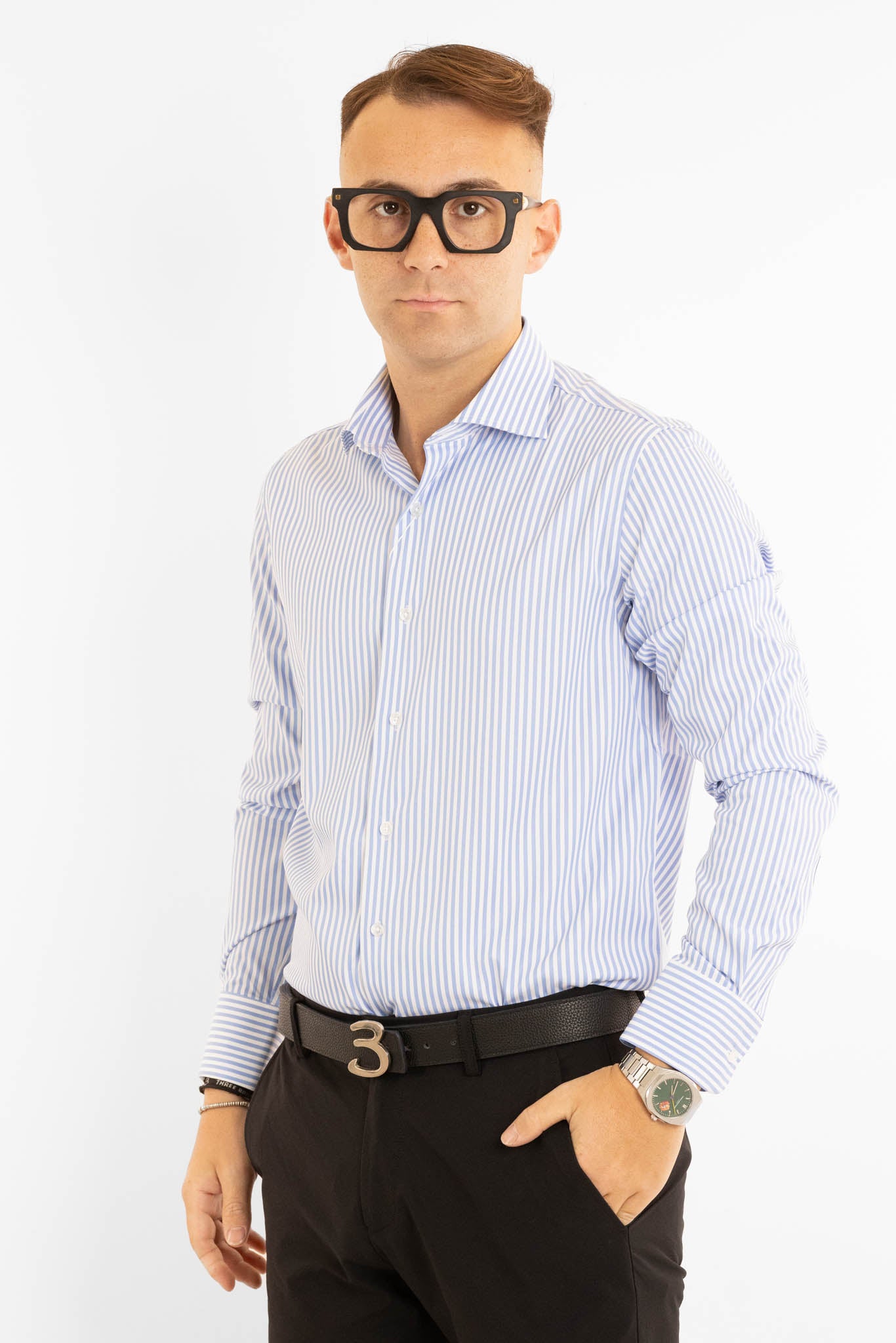 Chemise basique slim sans repassage | Blanc