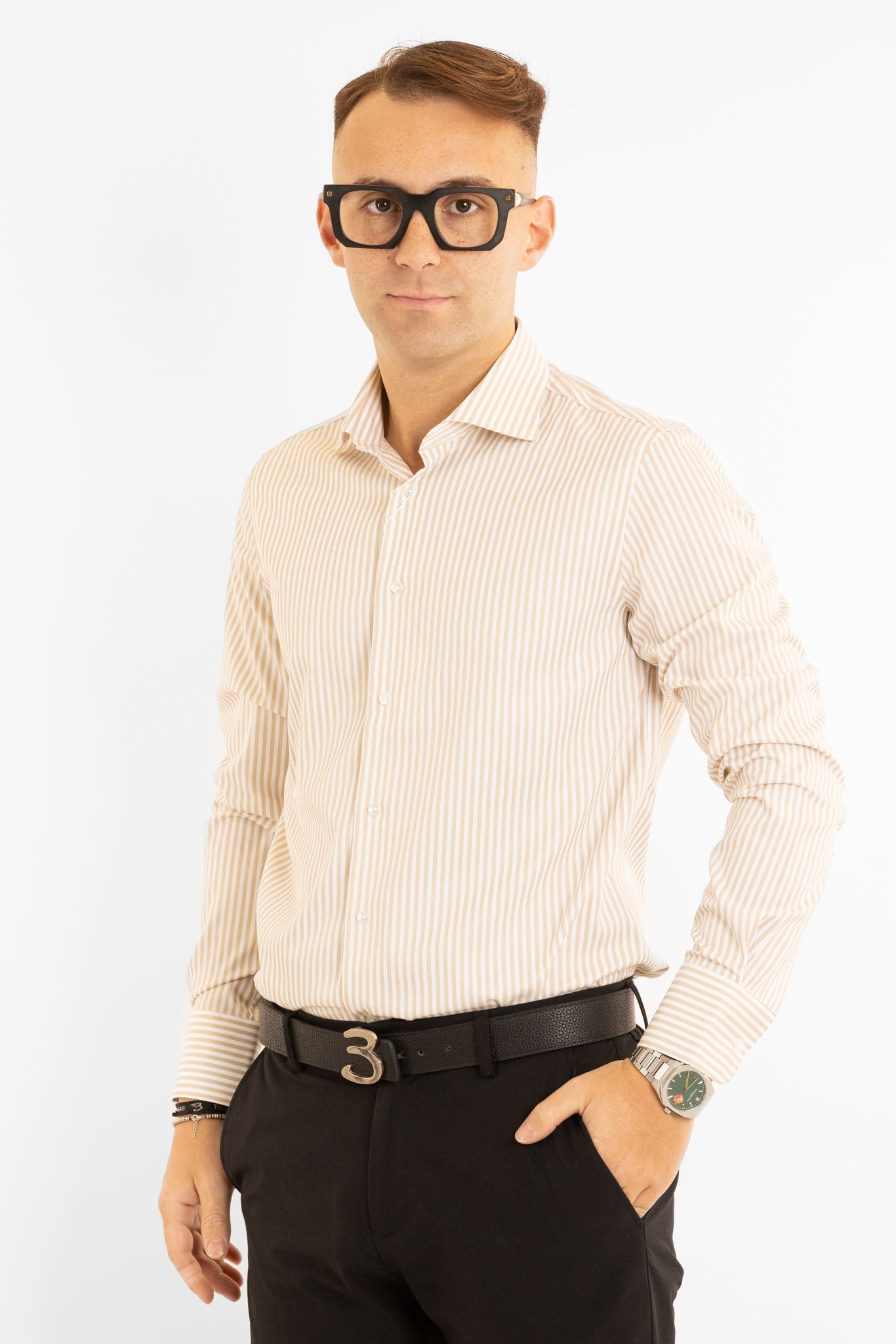 Chemise basique slim sans repassage | Blanc