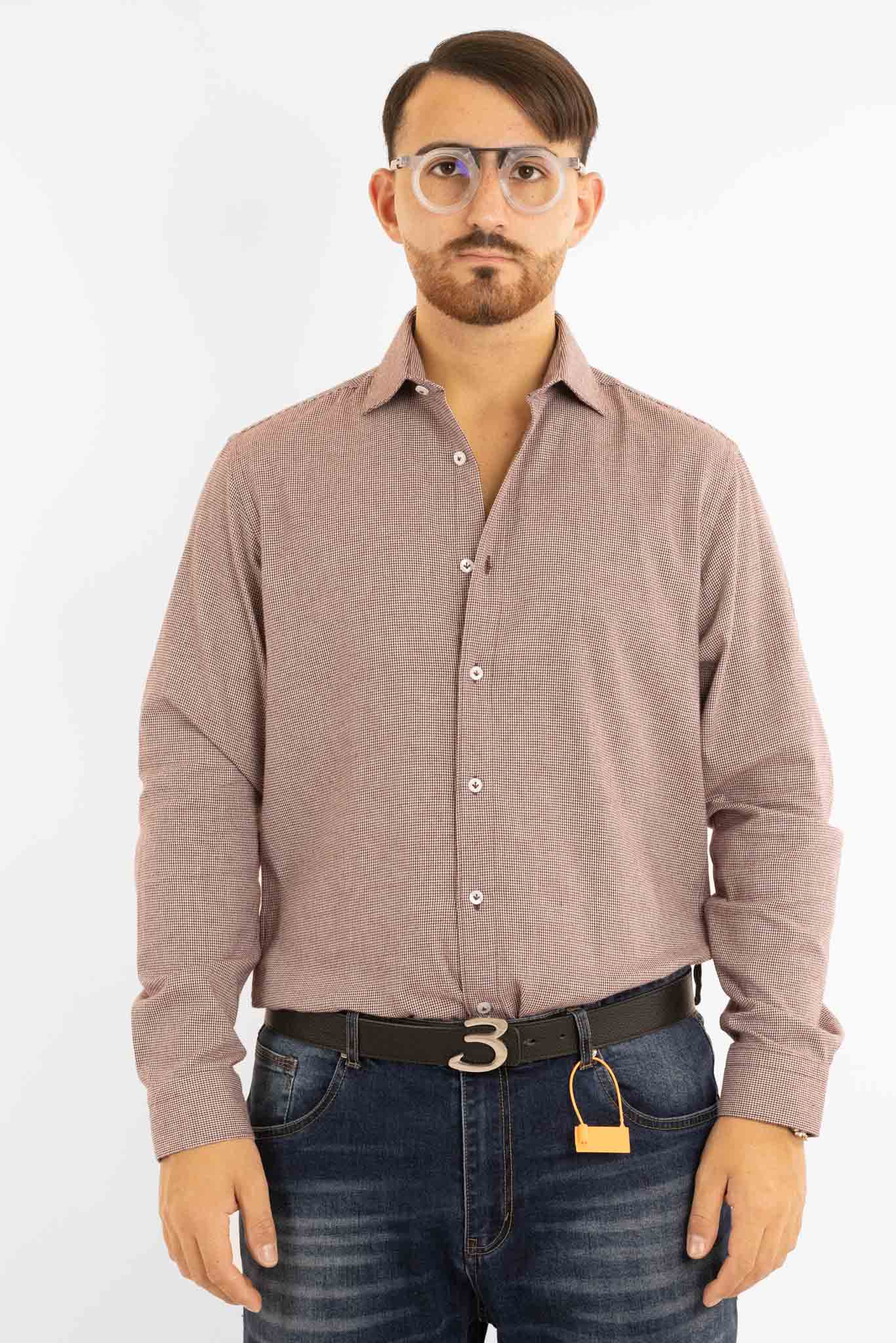Chemise en flanelle à carreaux semi-slim | Bordeaux