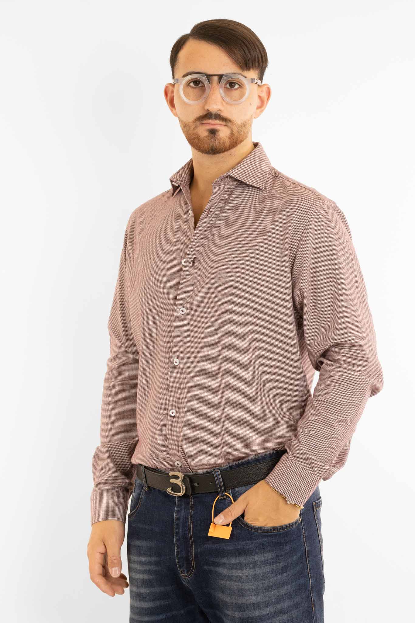 Chemise en flanelle à carreaux semi-slim | Bordeaux