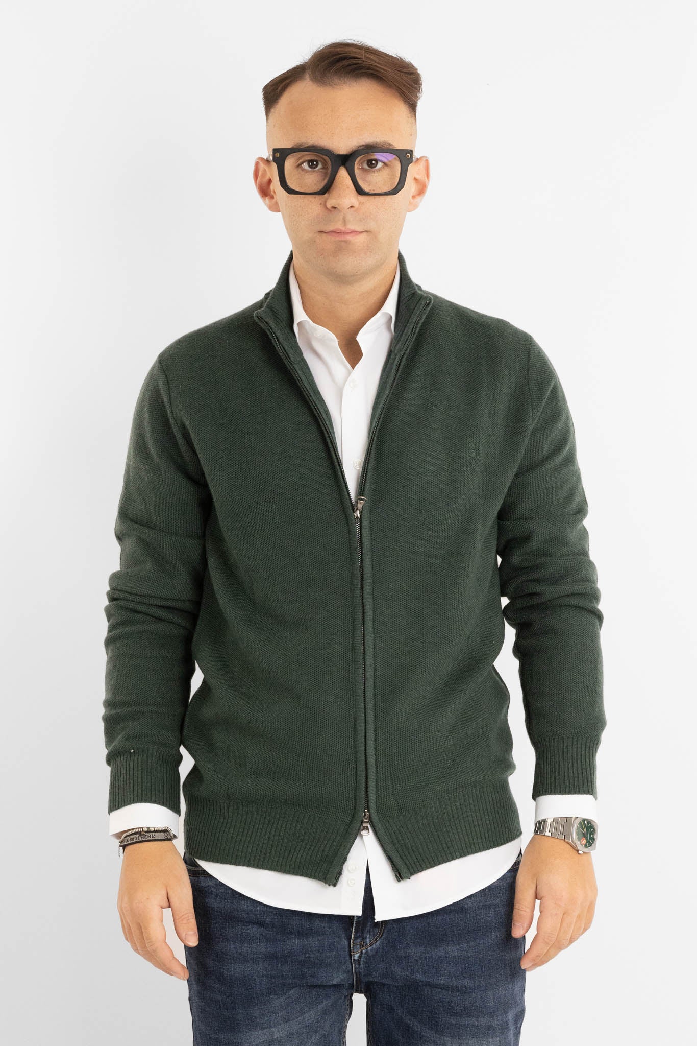 Chicco di Riso 908 Pull entièrement zippé | 2 pour 60 € | Vert