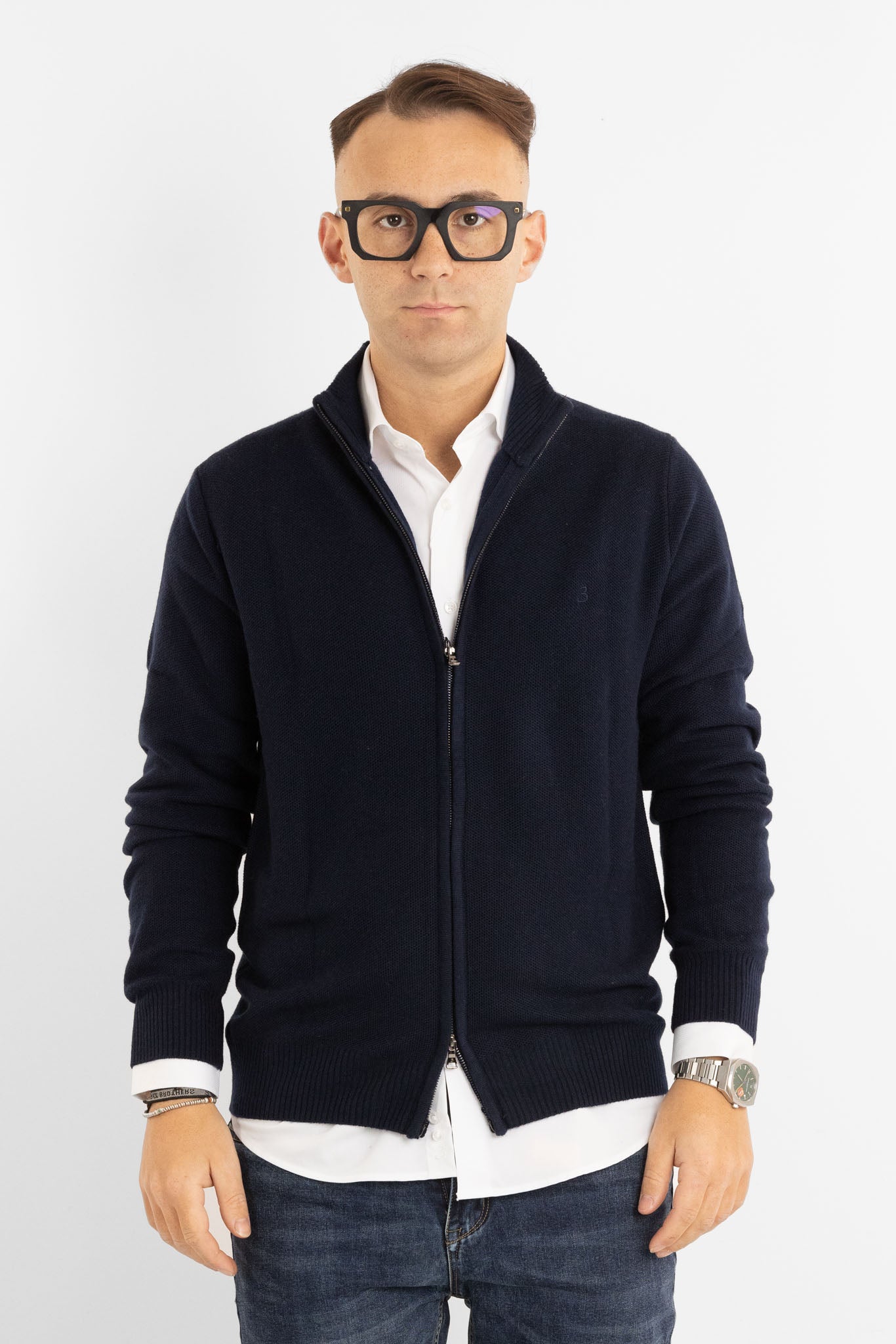 Chicco di Riso 908 Pull entièrement zippé | 2 pour 60 € | Bleu