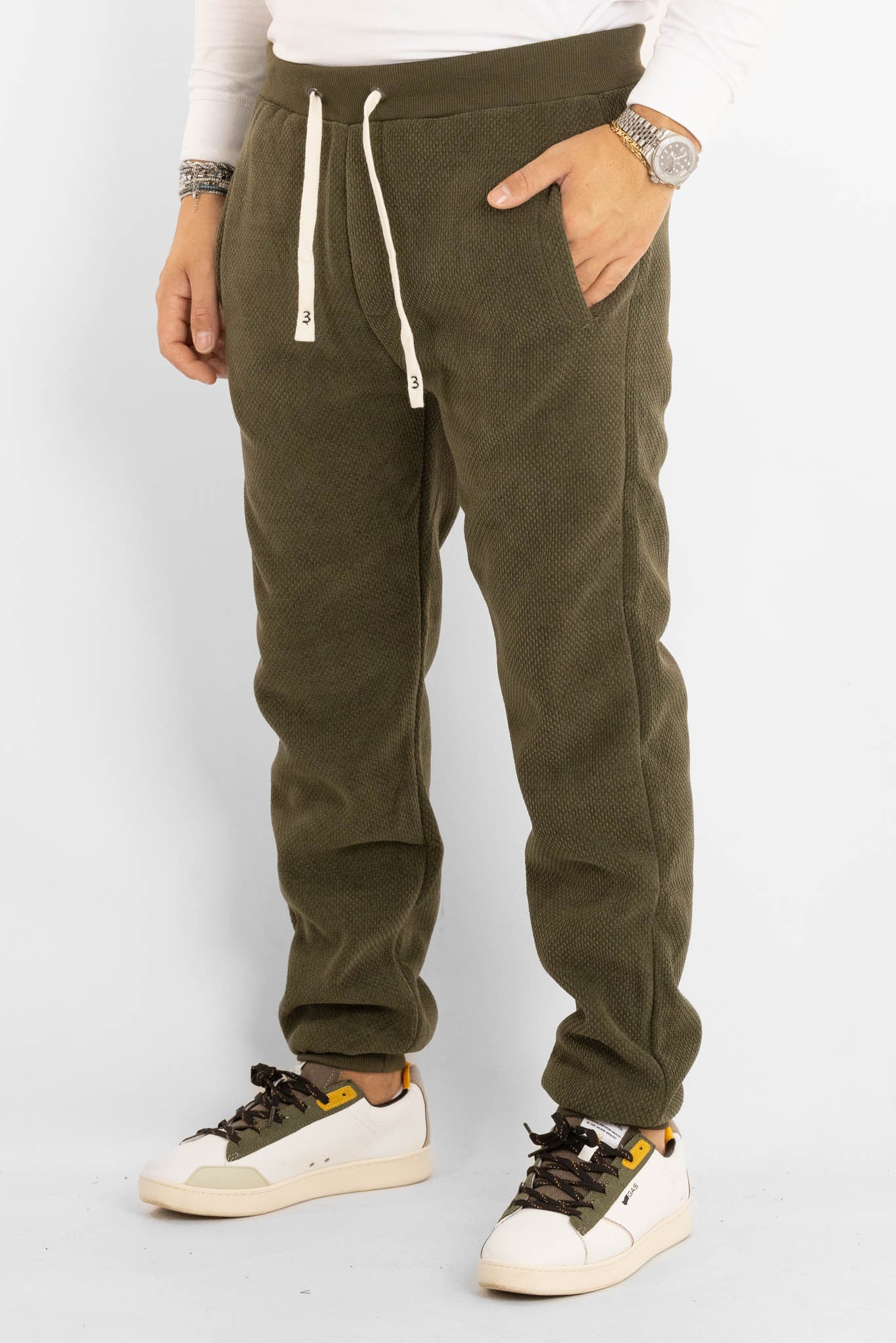 Pantalone di Tuta Ciniglia Basic | Verde Militare