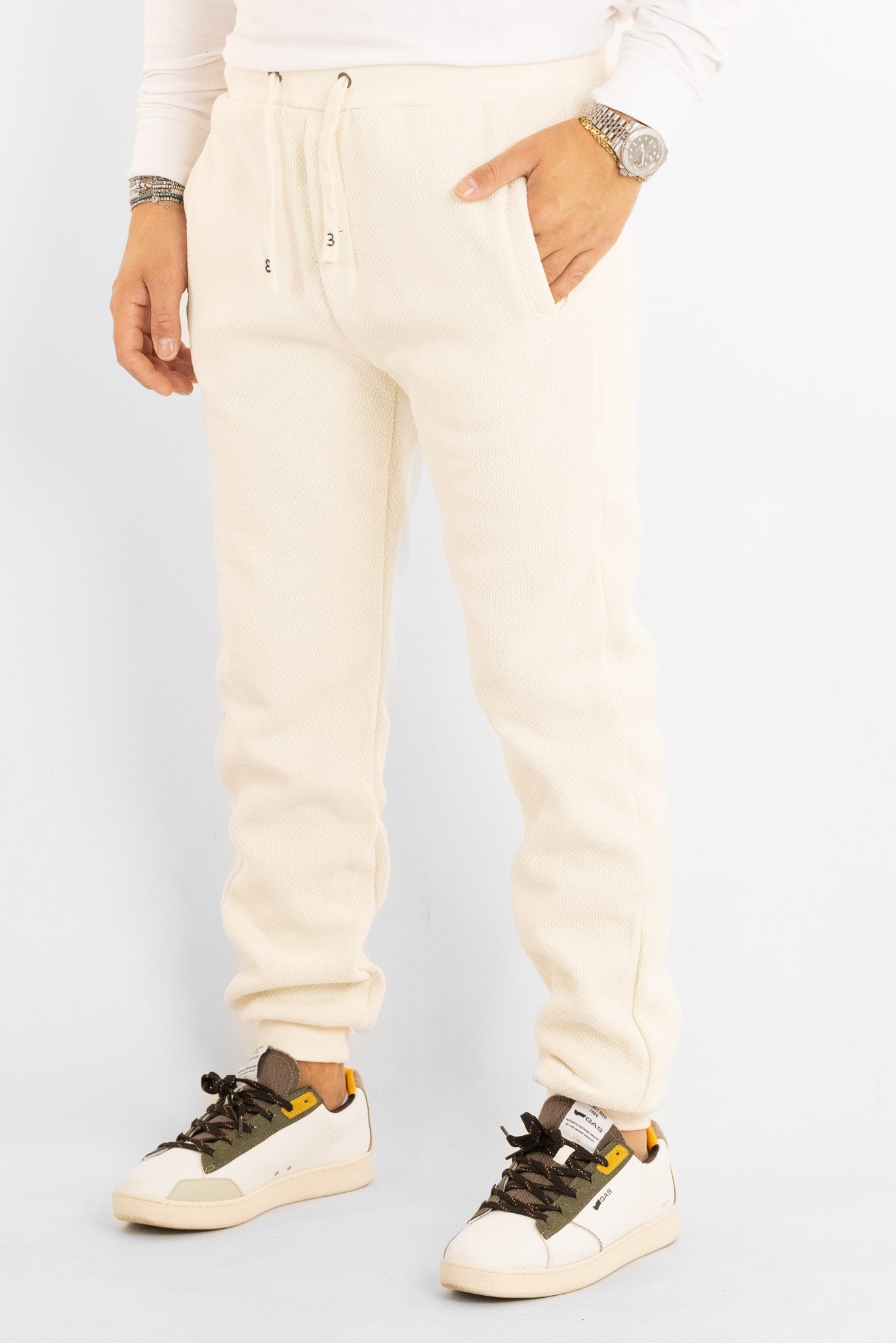Pantalone di Tuta Ciniglia Basic | Crema