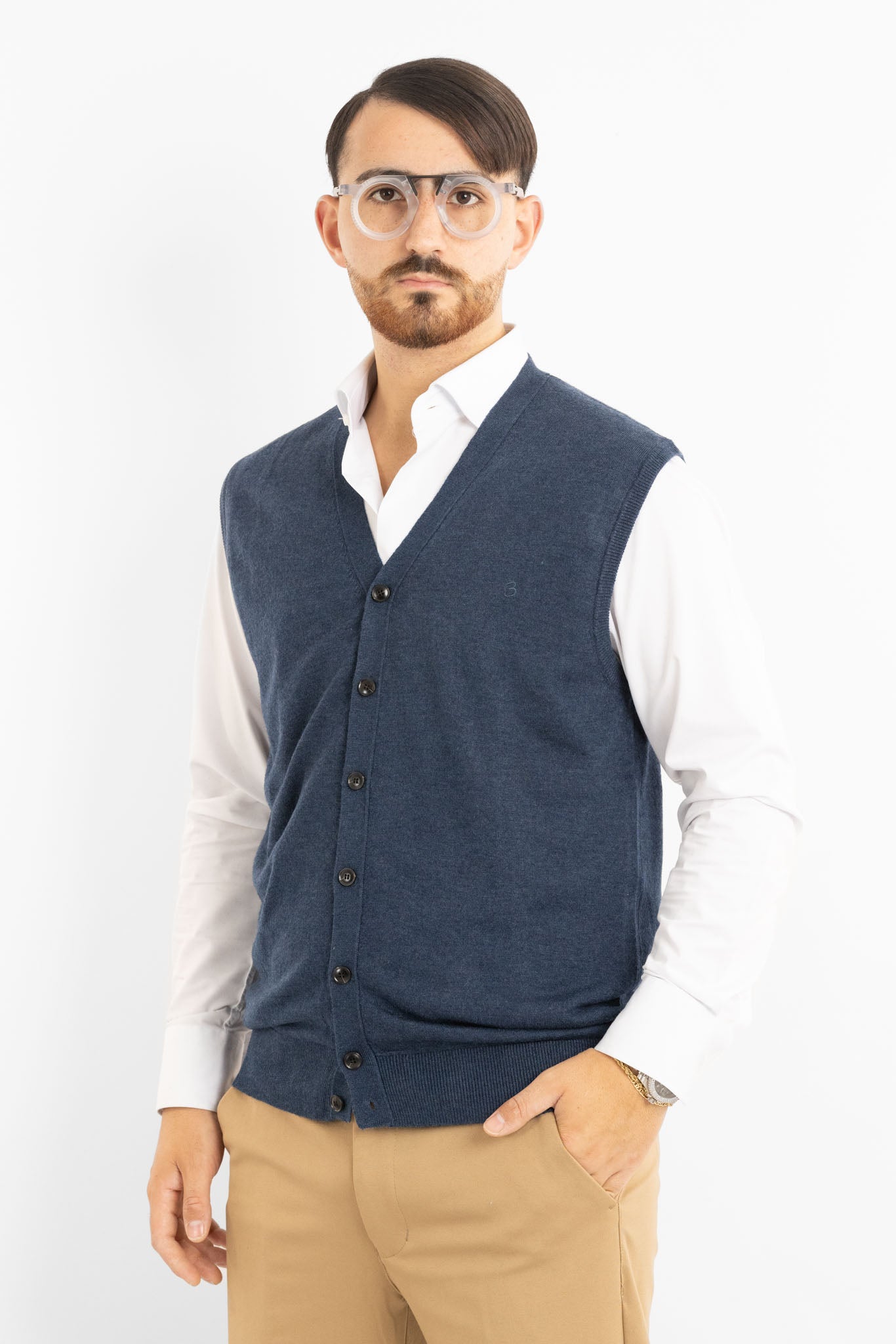 Cardigan Gilet a V con Bottoni Misto Lana 850 | 2 per €50 | Avion