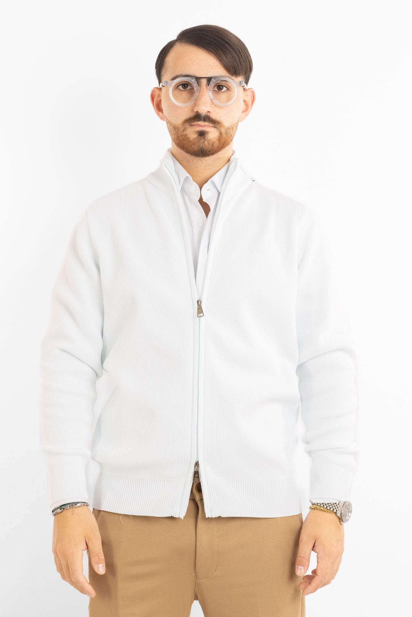 Gilet zippé côtelé doux Active 241152 | Blanc