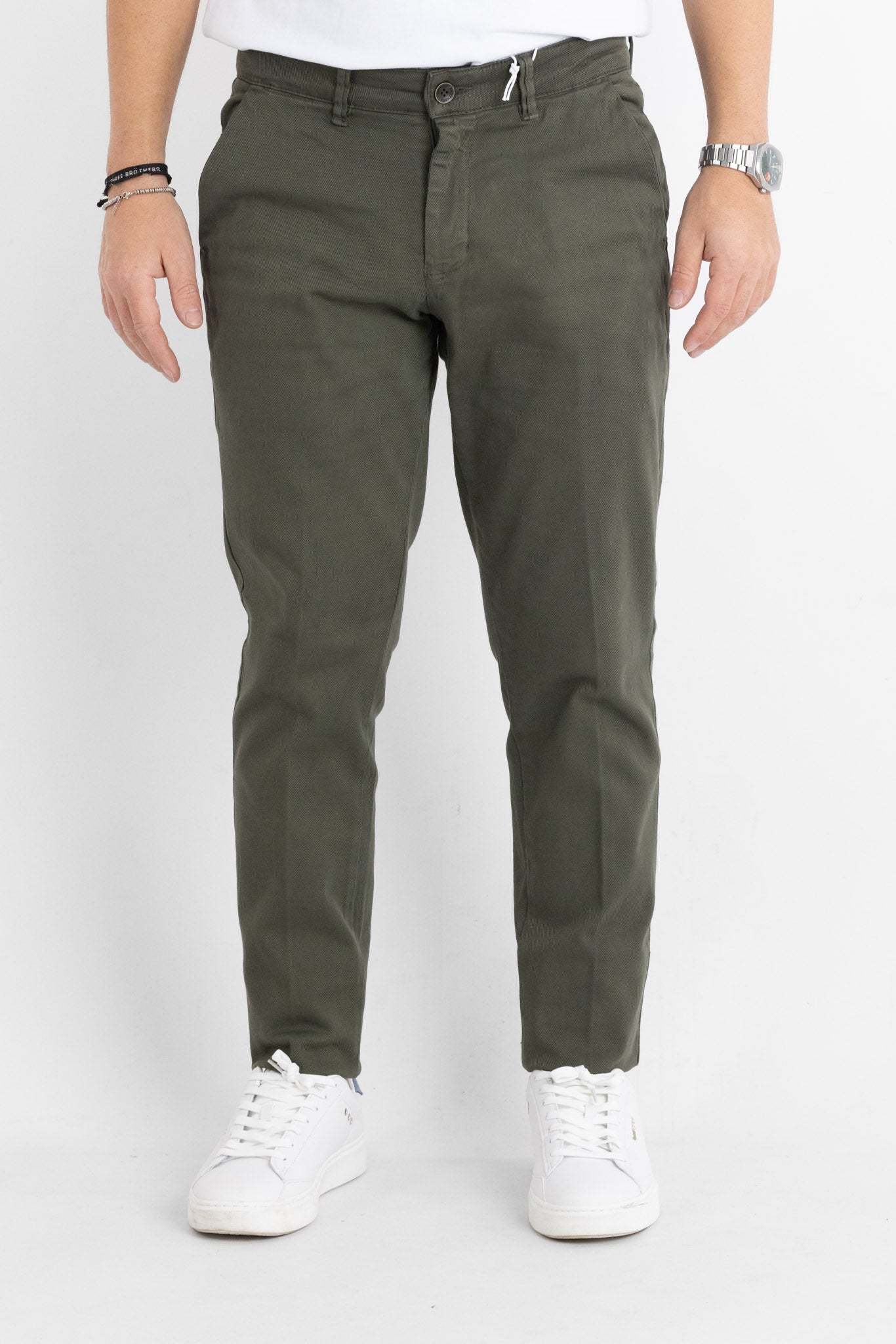 Pantalone Chinos Semi Classic BR023 | 2 per €60 | Verde Miliare