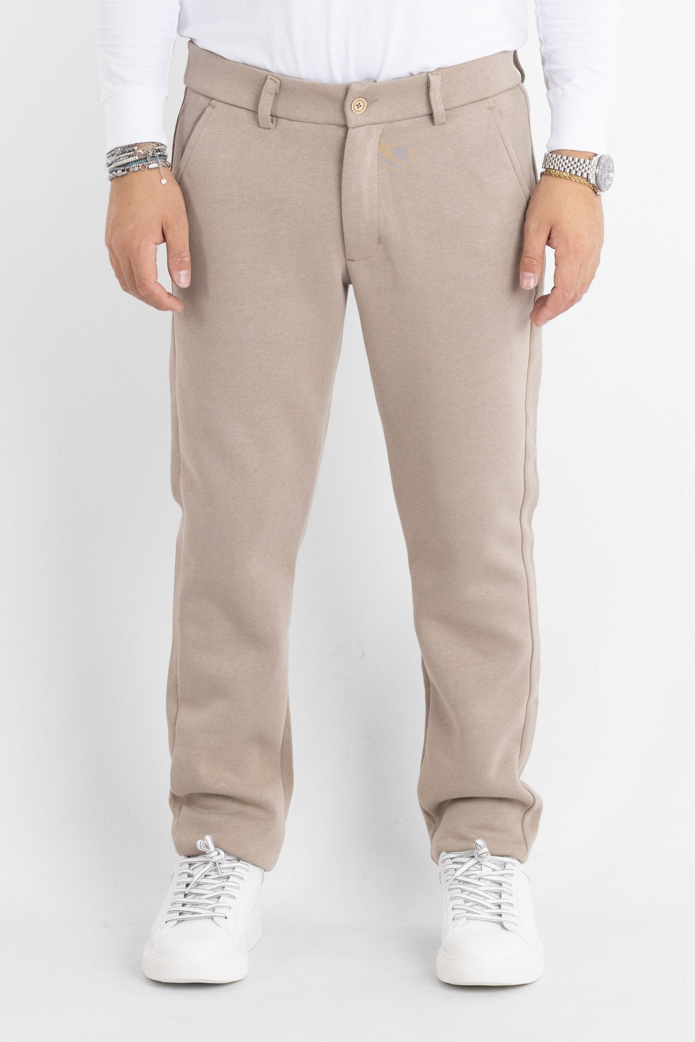 Pantalone Jersey Pesante Semi Slim 6703 | 2 per €60 | Sabbia