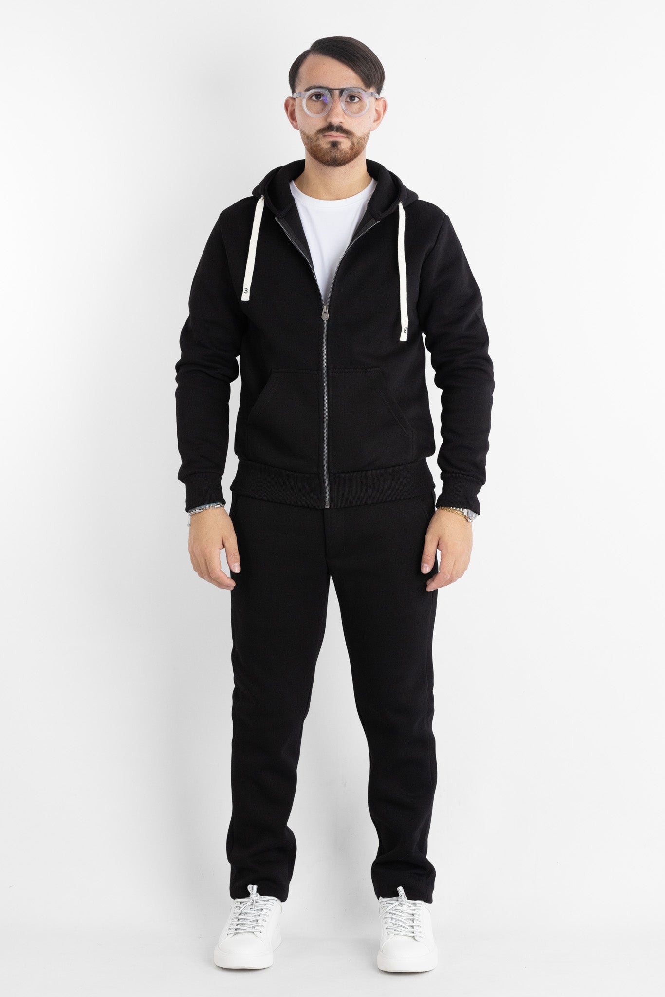 Felpa Jersey Pesante Zip e Cappuccio 6704 | 2 per €60 | Nero