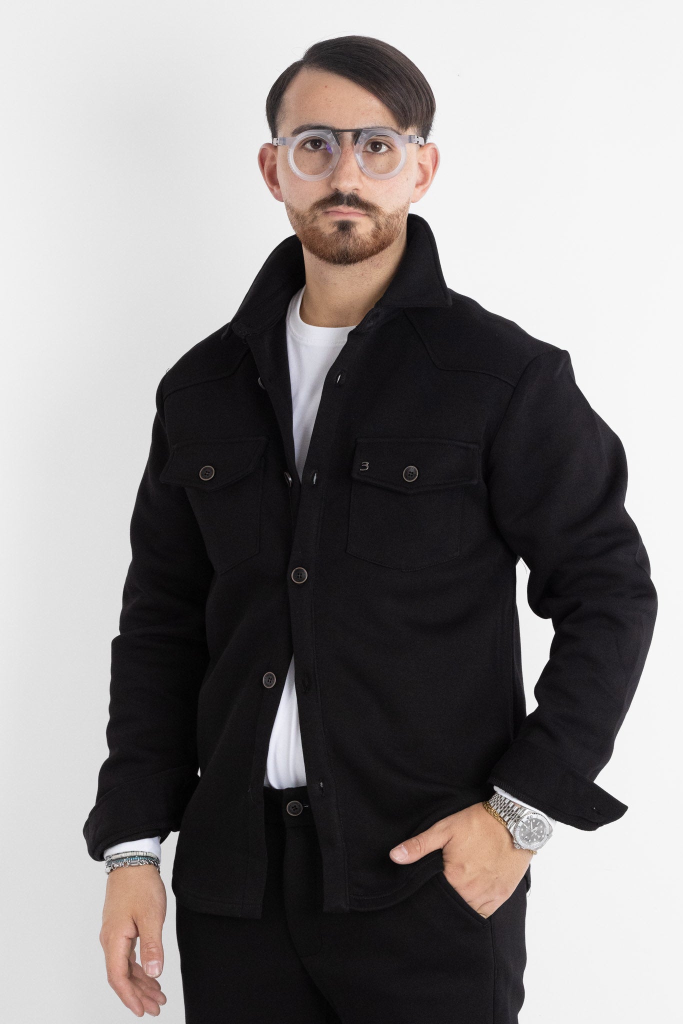 Veste en jersey épais 6702 | 2 pour 60 € | Noire