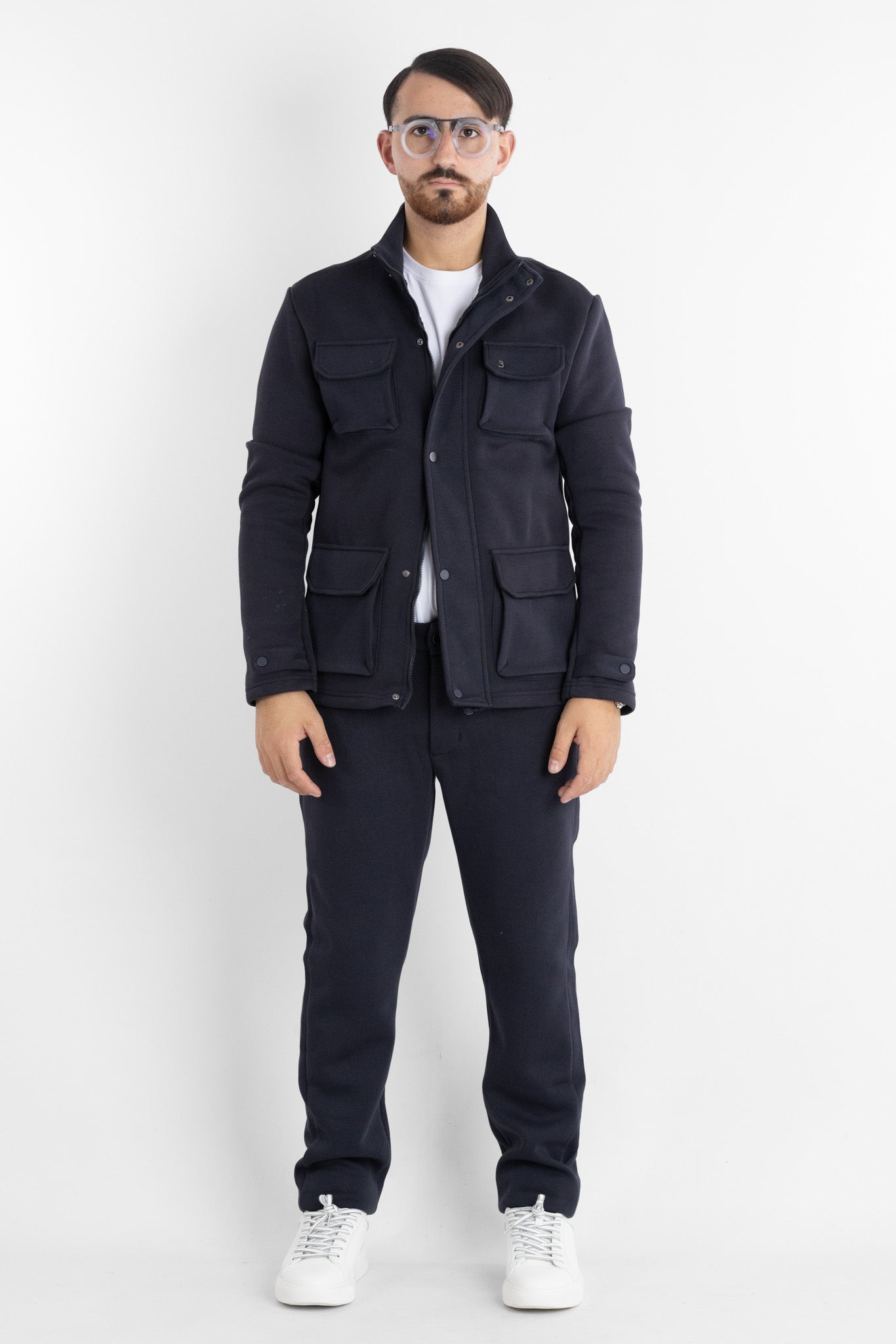 Veste safari en jersey épais 6701 | 2 pour 60 € | Bleue