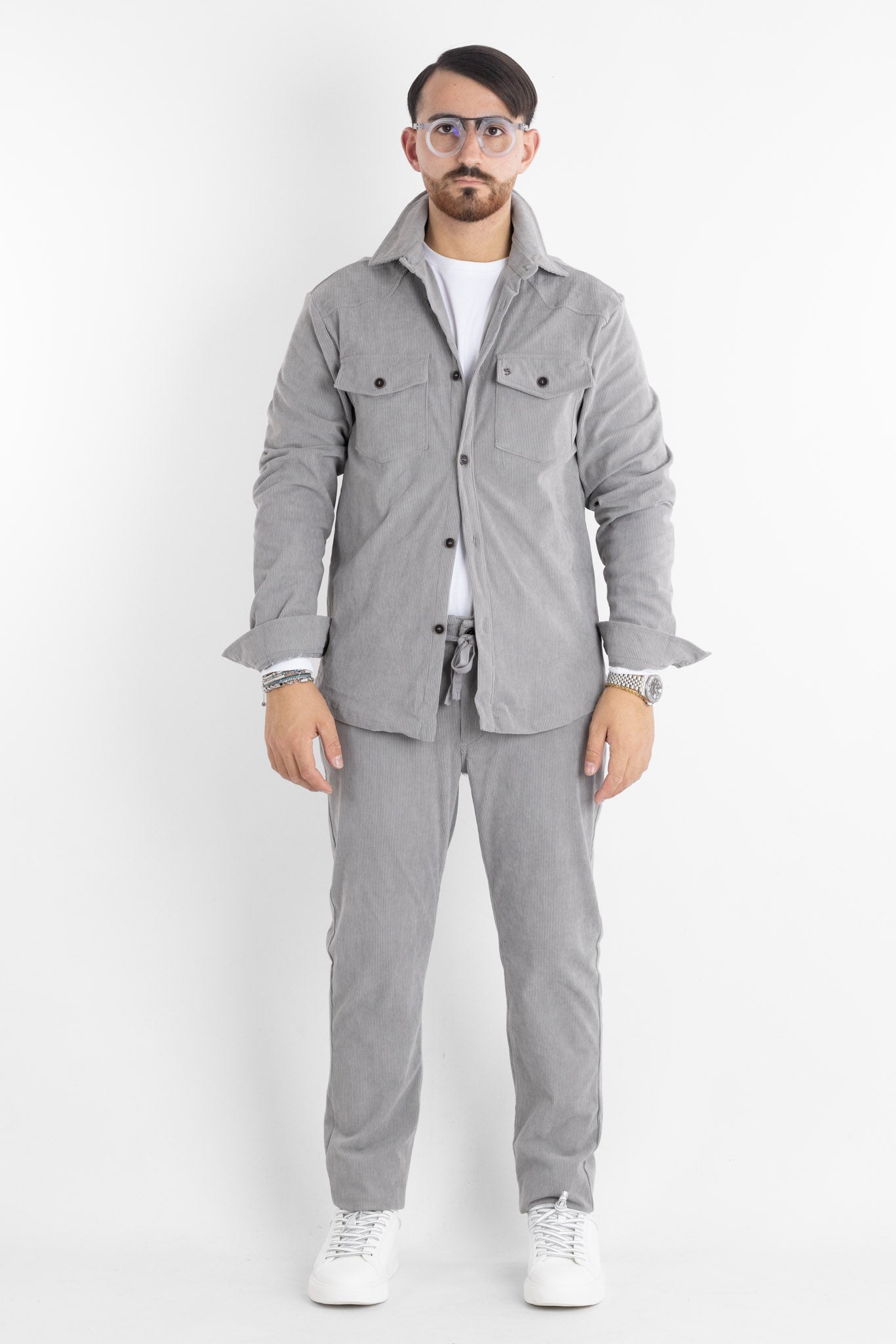 Chemise en velours 330 | 2 pour 50 € | Grise