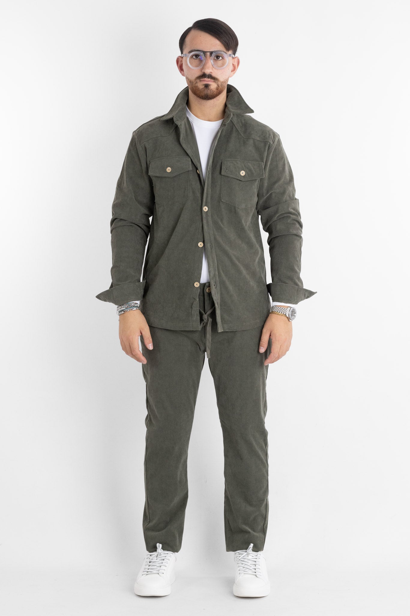 Chemise en velours 330 | 2 pour 50 € | Verte