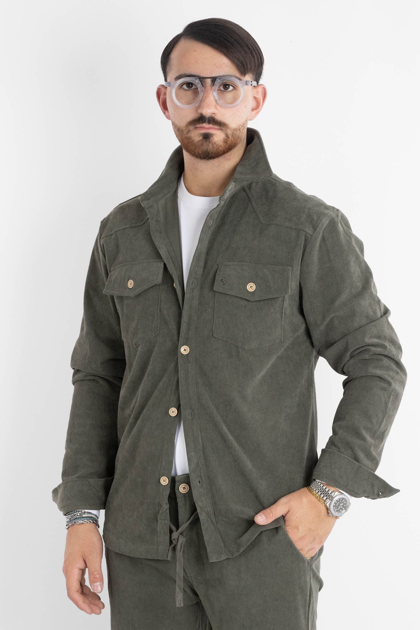 Chemise en velours 330 | 2 pour 50 € | Verte