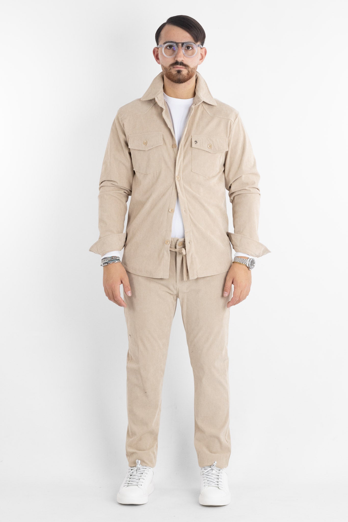 Chemise en velours 330 | 2 pour 50 € | Beige