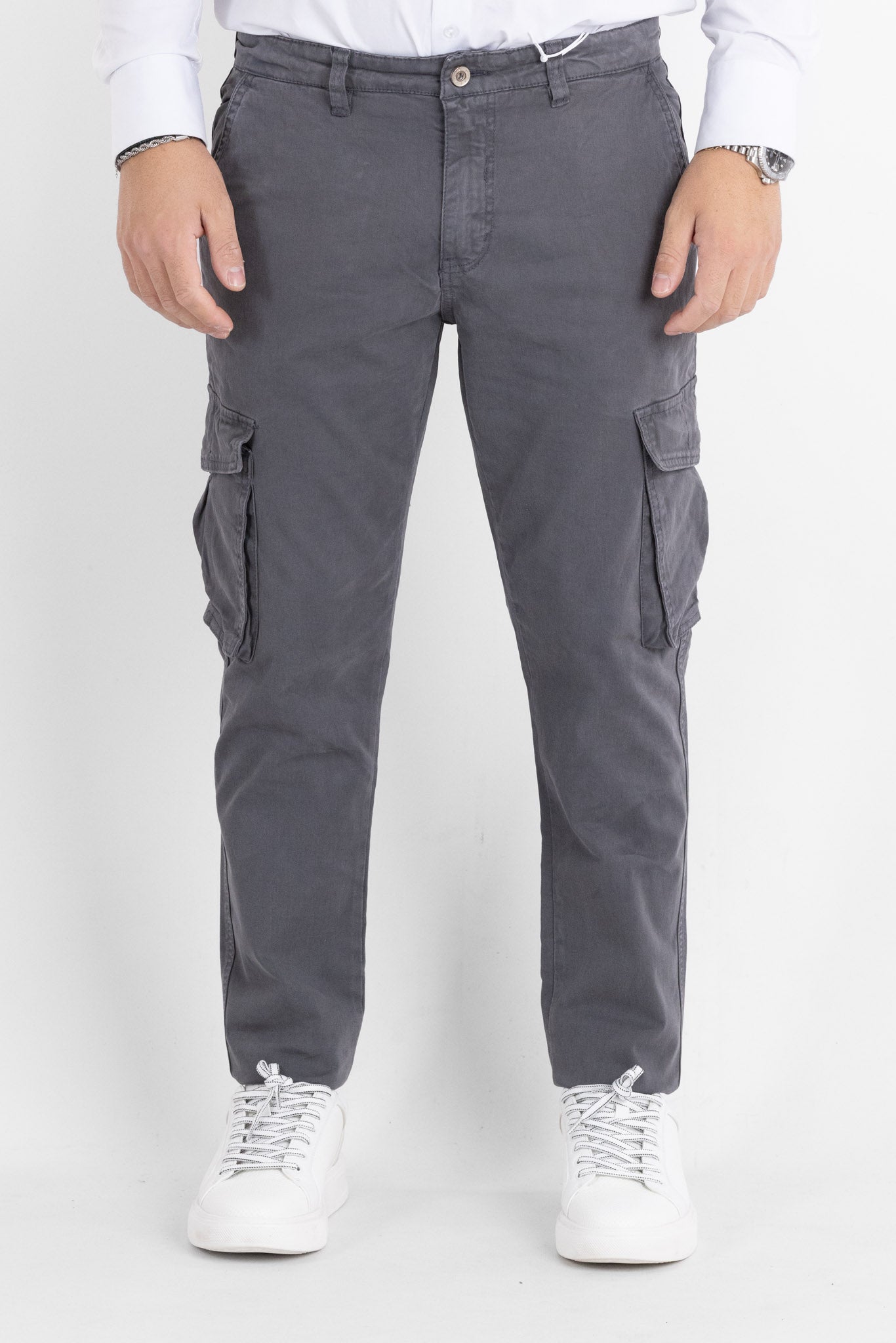 Pantalone Cargo Semi Slim BR017 | 2 per €60 | Grigio
