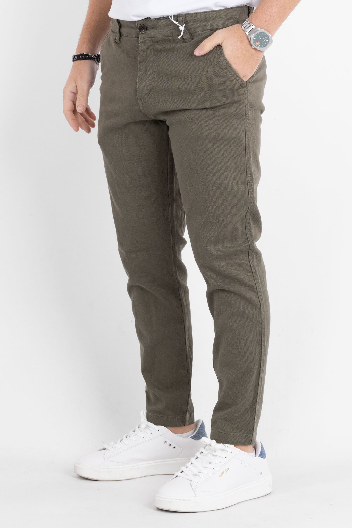 BR021 Rice Grain Capri Pants | 2 for €60 | Military Green